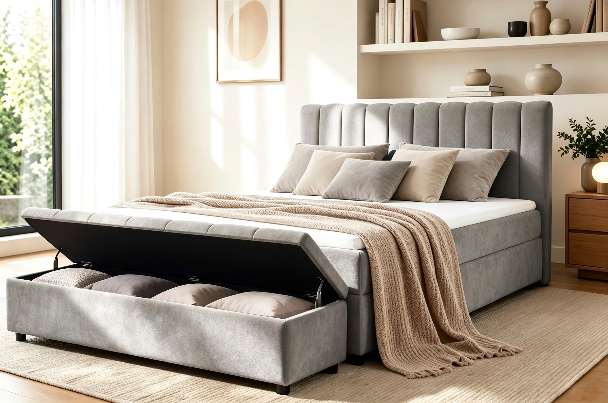 OTTO home Sitzbank »Haileyy mit Stauraum (140L), Breite: 180cm«