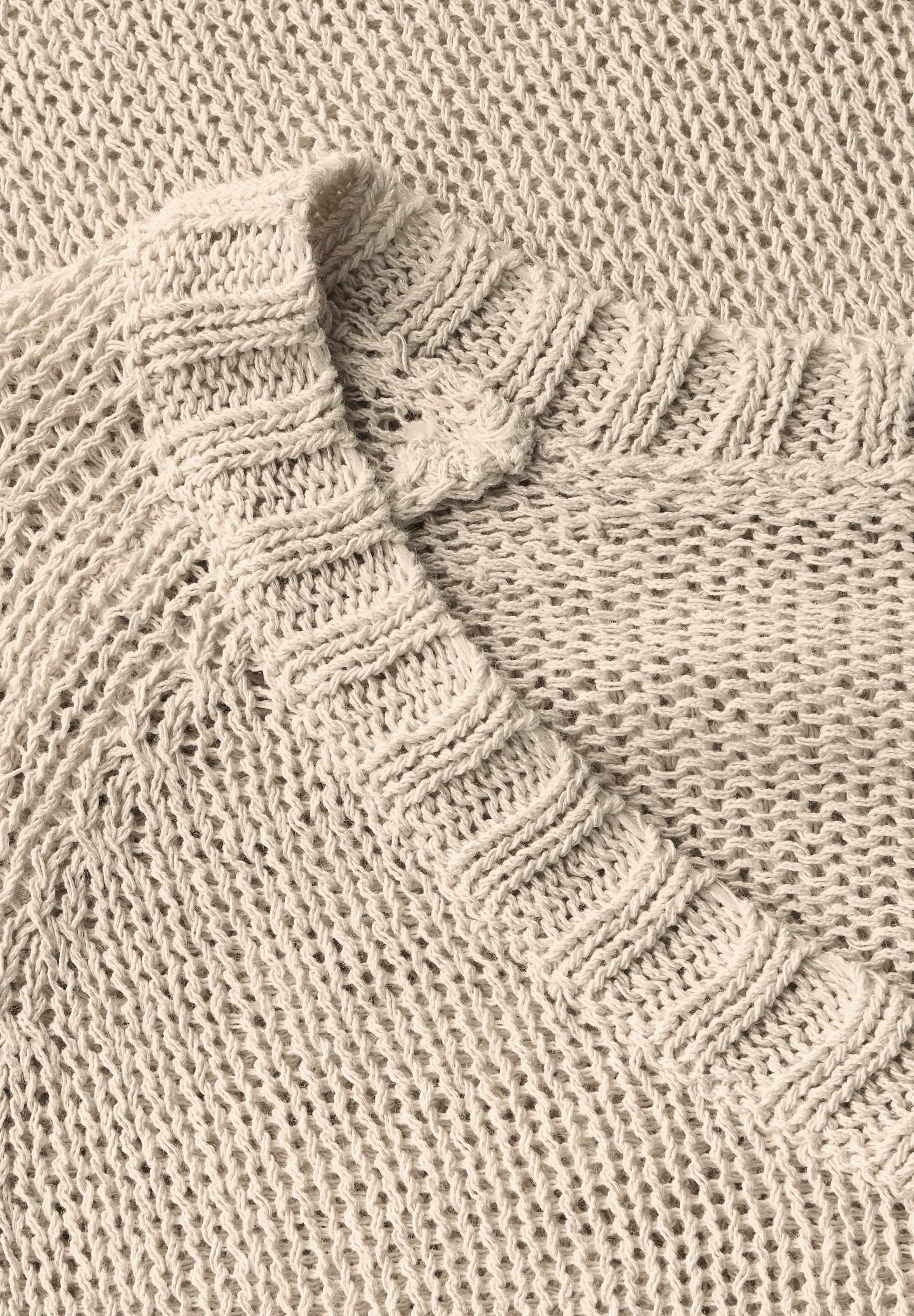 STREET ONE STUDIO V-Ausschnitt-Pullover, mit grober Struktur