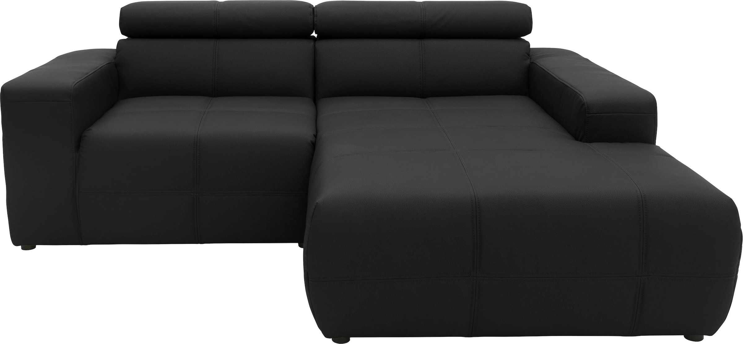 DOMO collection Ecksofa "BRANDON inkl. Kopfteilverstellung, 214x100x80 cm, L-Form" Mit Kopfteilverstellung, auch in Leder und Cord, L-Form