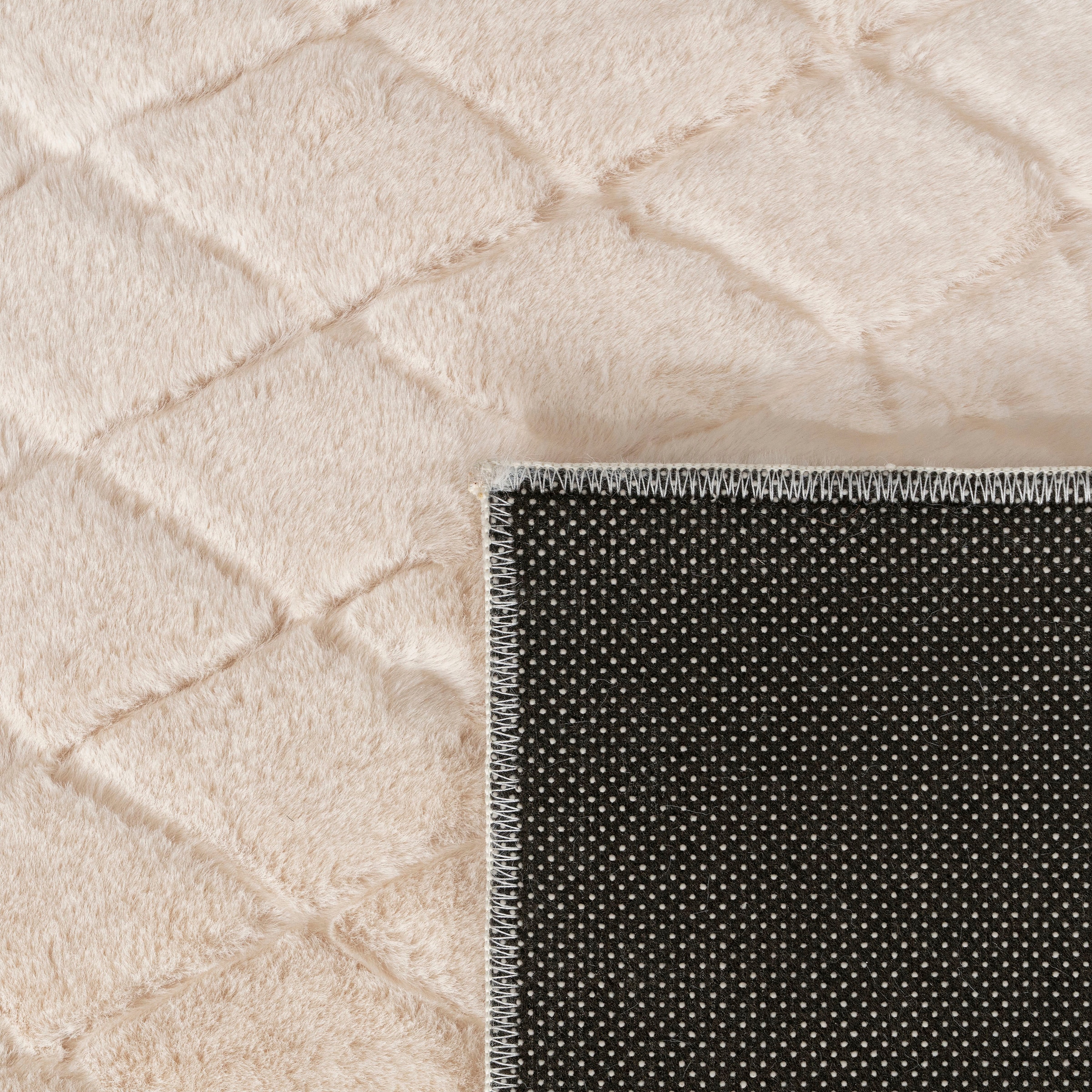 Paco Home Hochflor-Teppich »Arnheim 742«, rechteckig, 26 mm Höhe, Uni Farben, Rauten Muster, besonders weich, Hoch-Tief Effekt