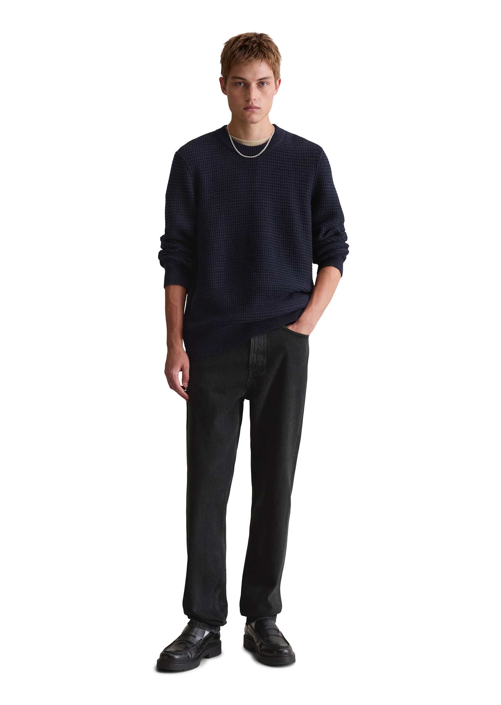 Marc O'Polo DENIM Rundhalspullover »mit markanter Struktur«
