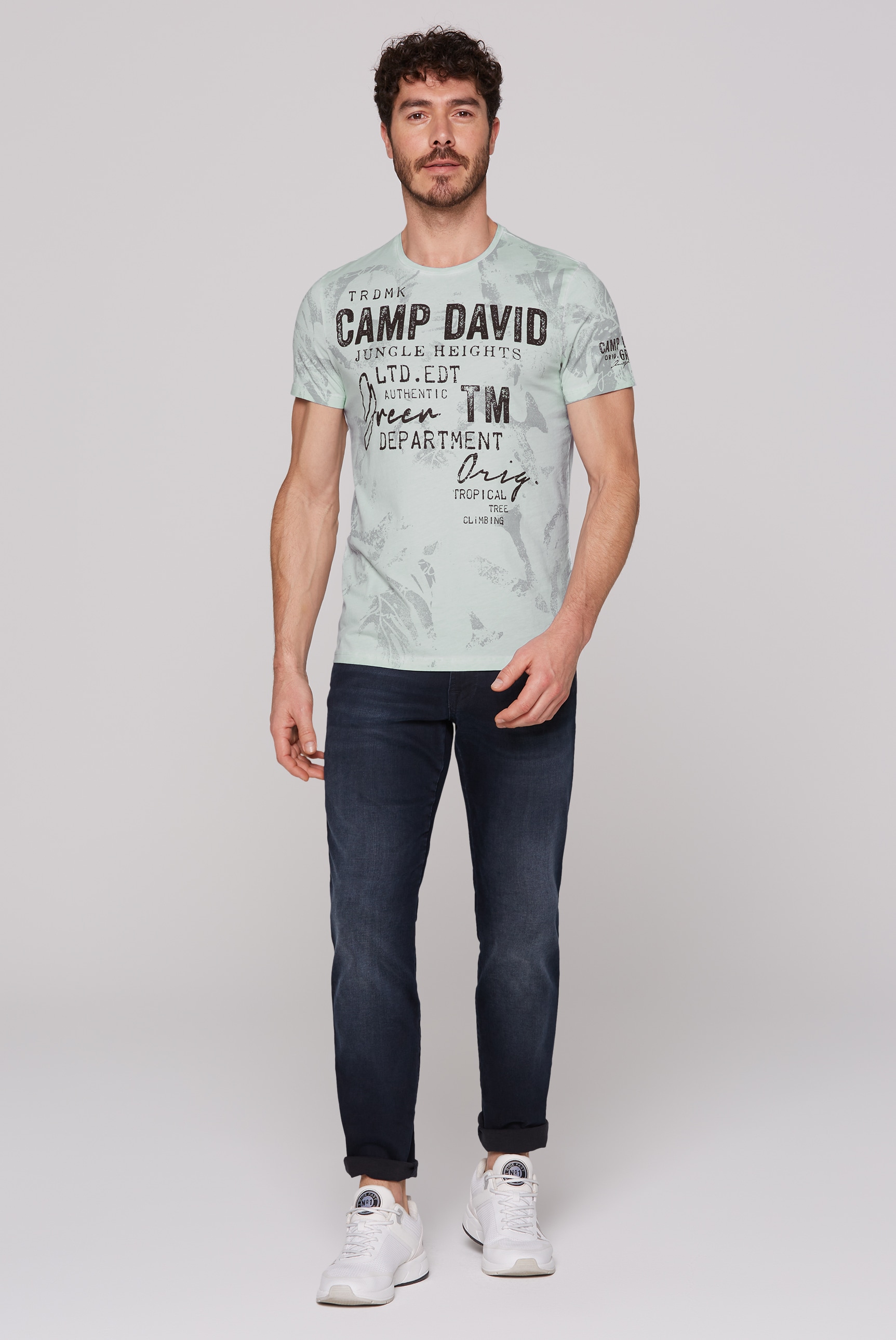 CAMP DAVID Rundhalsshirt, mit All Over-Print