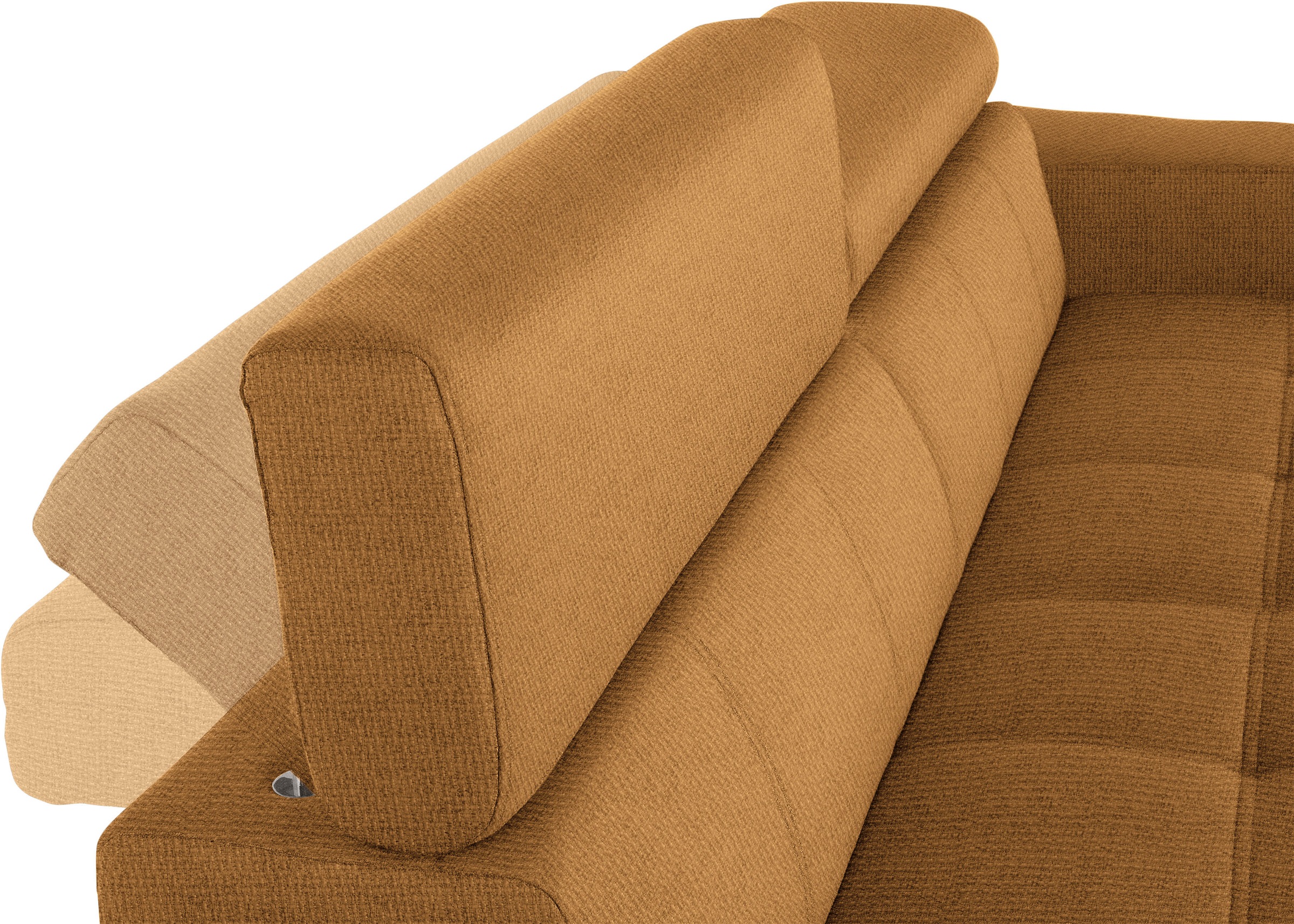 DOMO collection 2,5-Sitzer »Cunelli zeitlos und elegant, moderne Sitznähte als Designelement,«, wahlweise mit 6-fach verstellbaren Kopfteilen, fester Sitzkomfort
