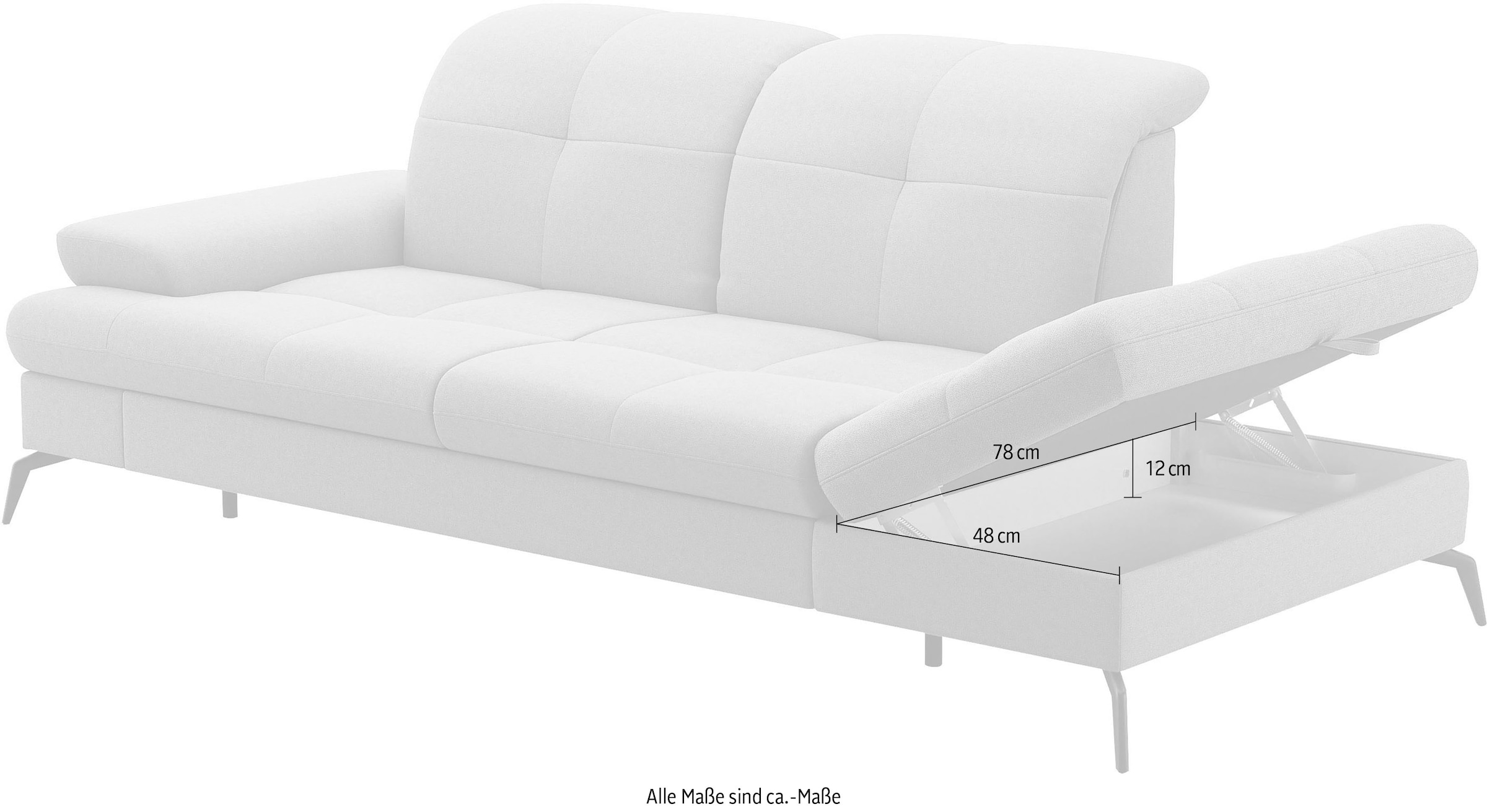 sit&more Recamiere »Amica«, inkl Sitztiefenverstellung und Armteilverstellung