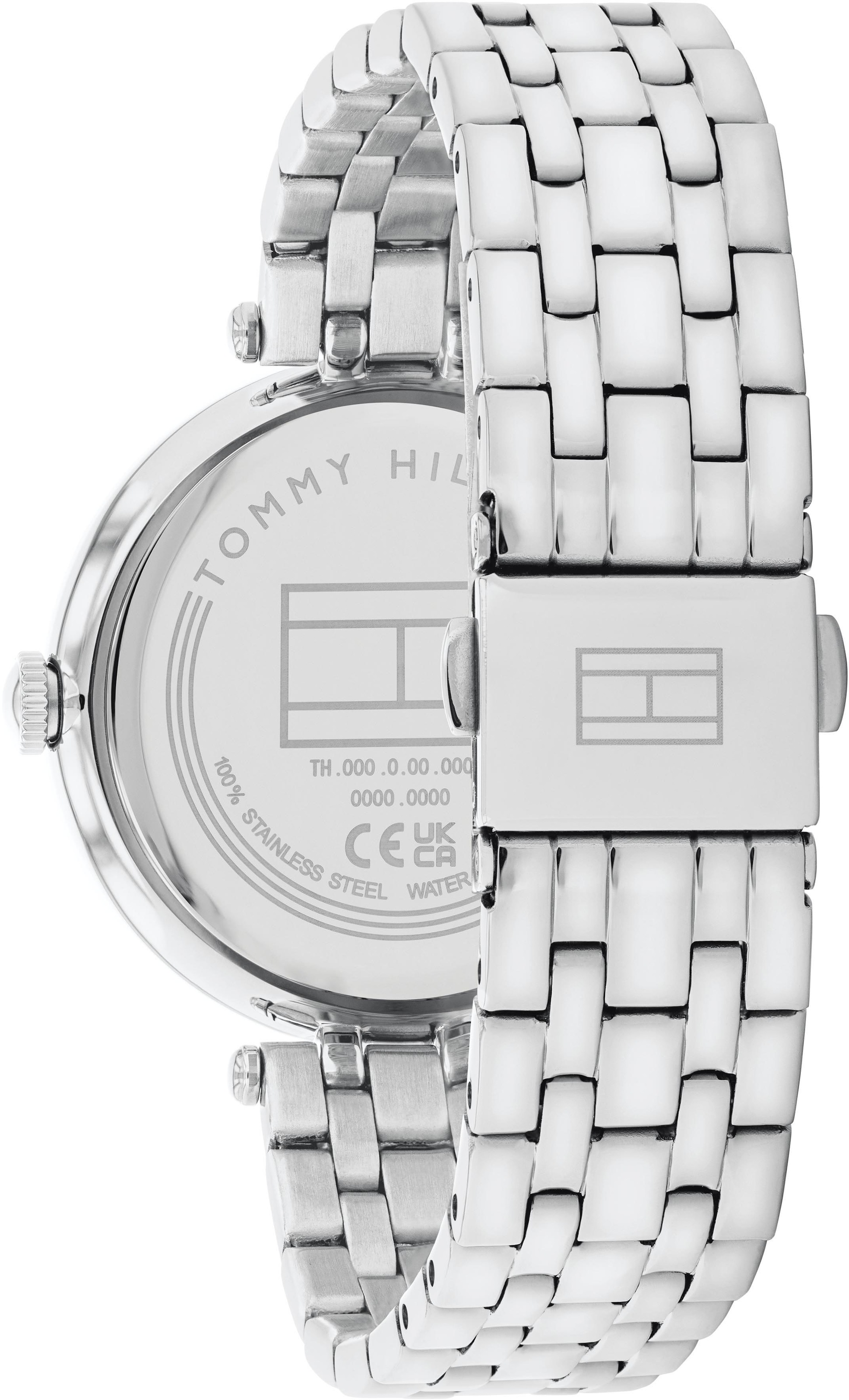 Tommy Hilfiger Quarzuhr »NATALIE«, Armbanduhr, Damenuhr, Glaskristalle, Edelstahlarmband