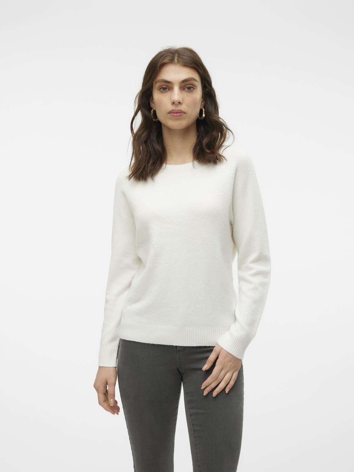 Thumbnail - Vero Moda Rundhalspullover "VMDOFFY LS O-NECK BLOUSE GA NOOS" Materialmix, regular fit