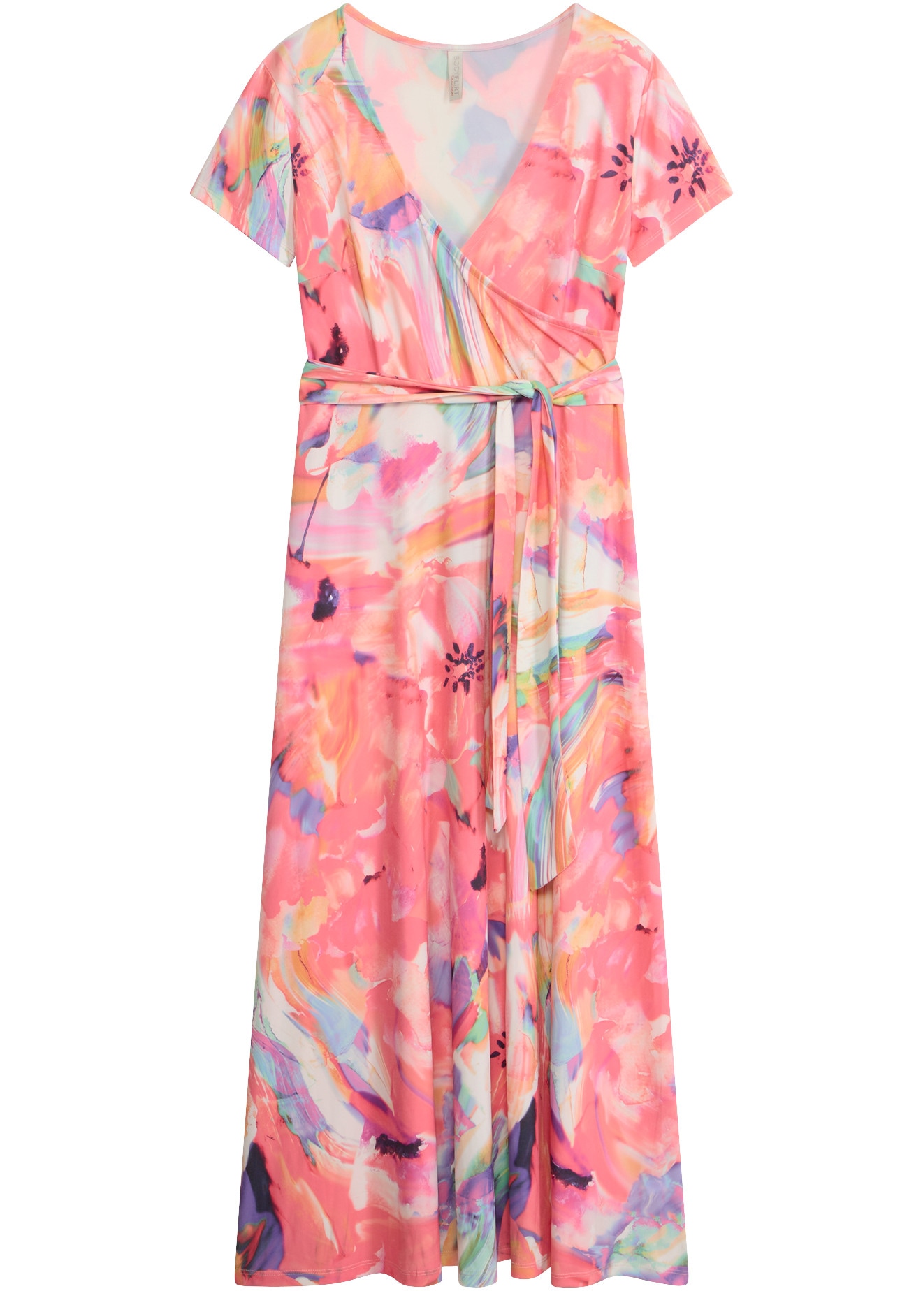 bonprix Maxikleid farbenfrohes Muster, leichtes Material aus Polyester und Elasthan