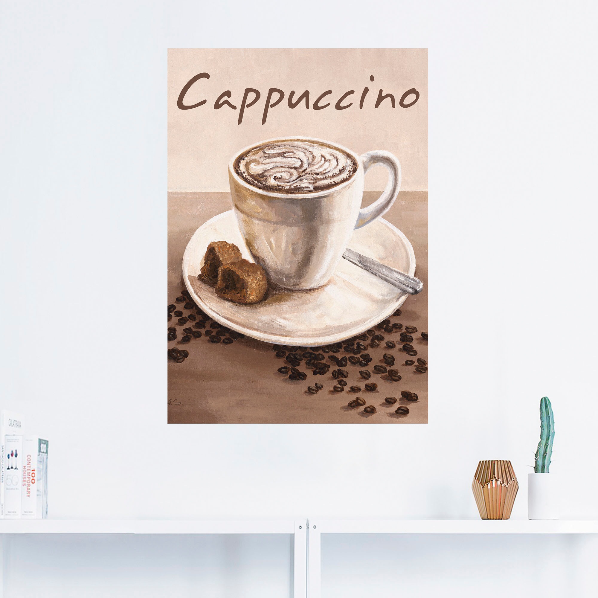 Artland Wandbild "Cappuccino - Kaffee", Kaffee Bilder, (1 St.), als Leinwan günstig online kaufen