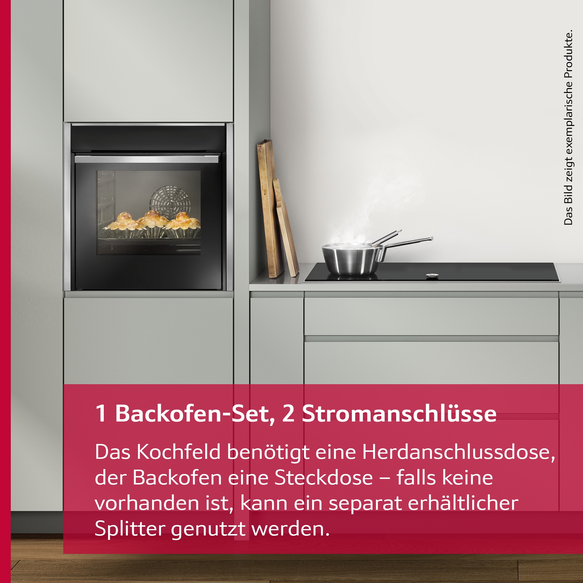 NEFF Backofen-Set "B1CCC0AK3" mit Teleskopauszug nachrüstbar CircoTherm zum Backen auf 3 Ebenen & Powerstufe für schnelle Hitze