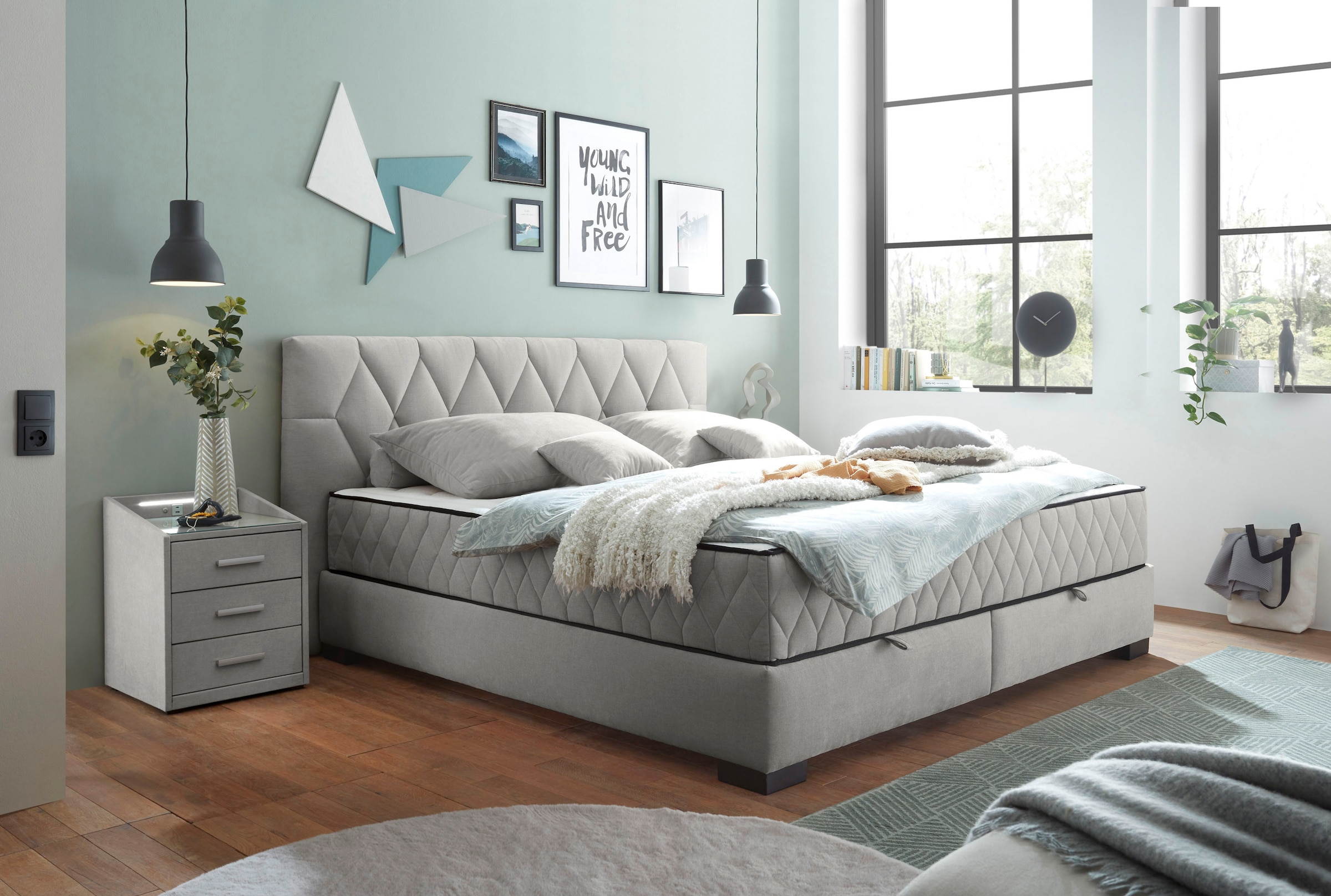 ED EXCITING DESIGN Boxbett »Nagol«, mit Bettkasten, mit Wendematratze, erhältlich in verschiedenen Breiten