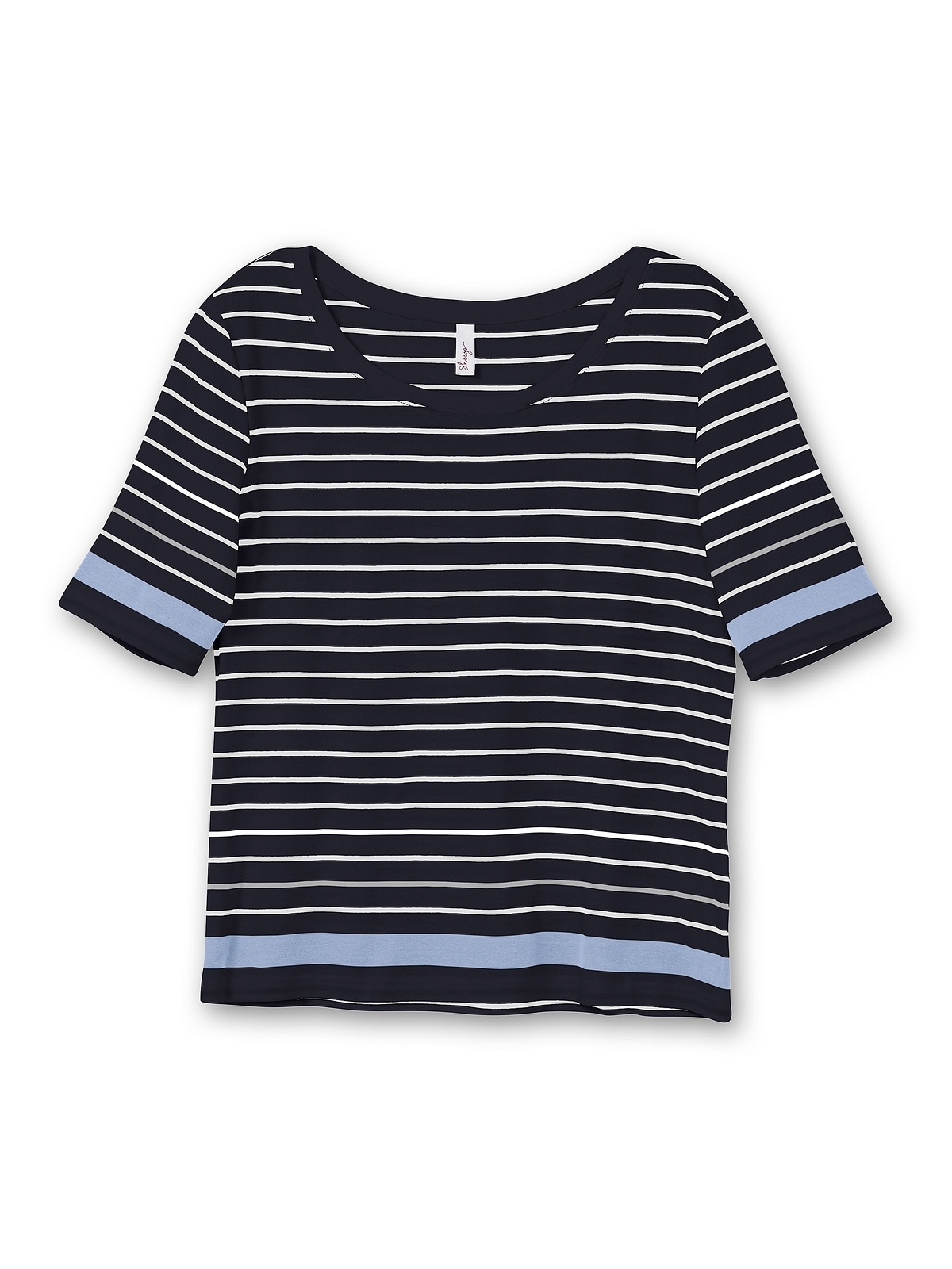 Sheego T-Shirt Rippqualität in Größen«, in leicht tailliertem BAUR »Große bestellen Schnitt, 