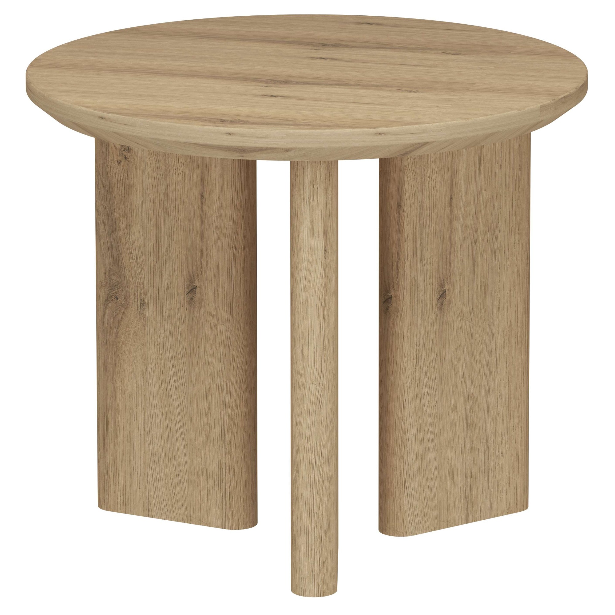 OTTO home Beistelltisch "Cassian" 1 Stk. tlg. warme Eichenoptik, außergewöhnliches Kreuzgestell, Ø 50 cm