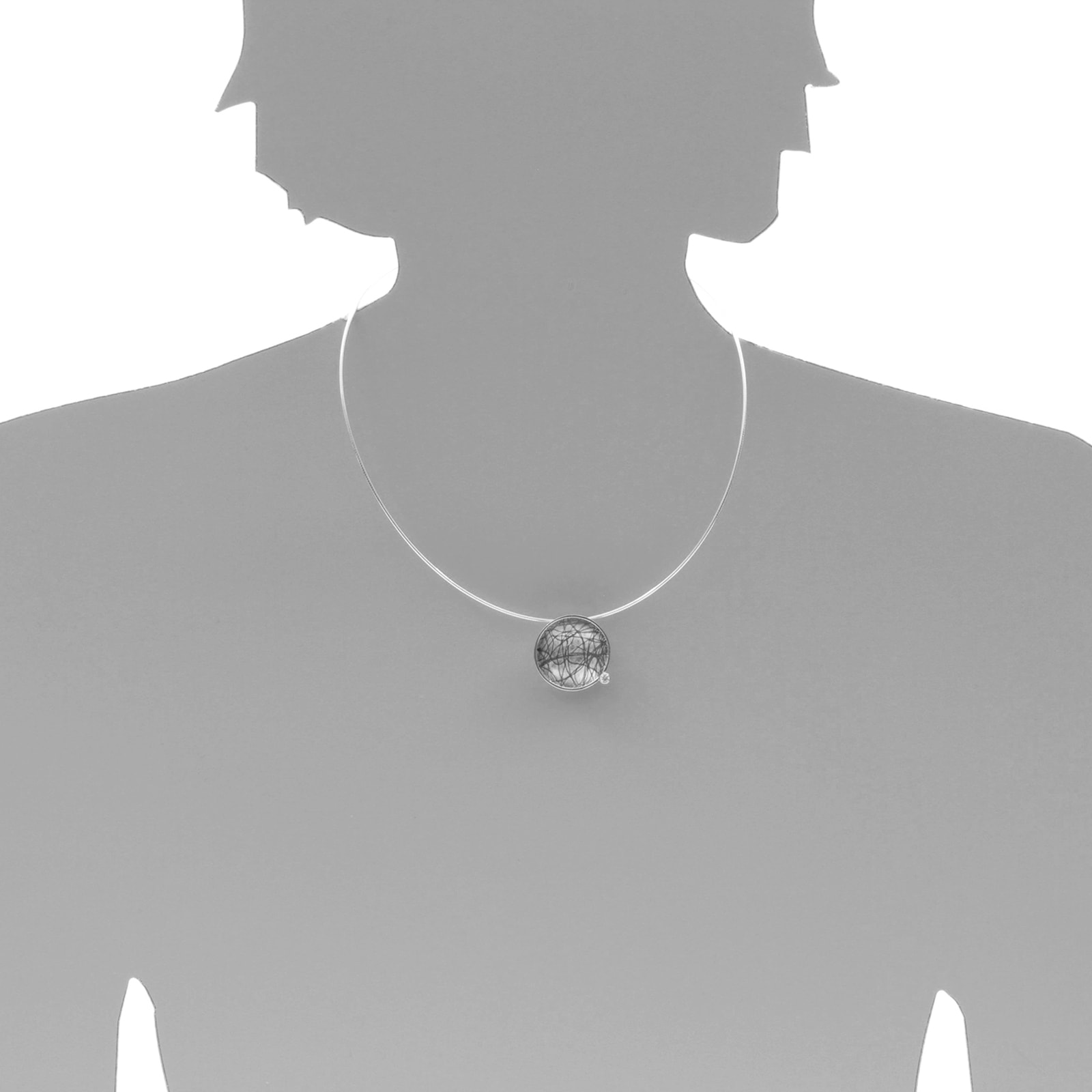 OSTSEE-SCHMUCK Kette mit Anhänger »- Gleiter Runo 24 mm-Sarah Vicenza - Silber 925/000 - Zirkonia«