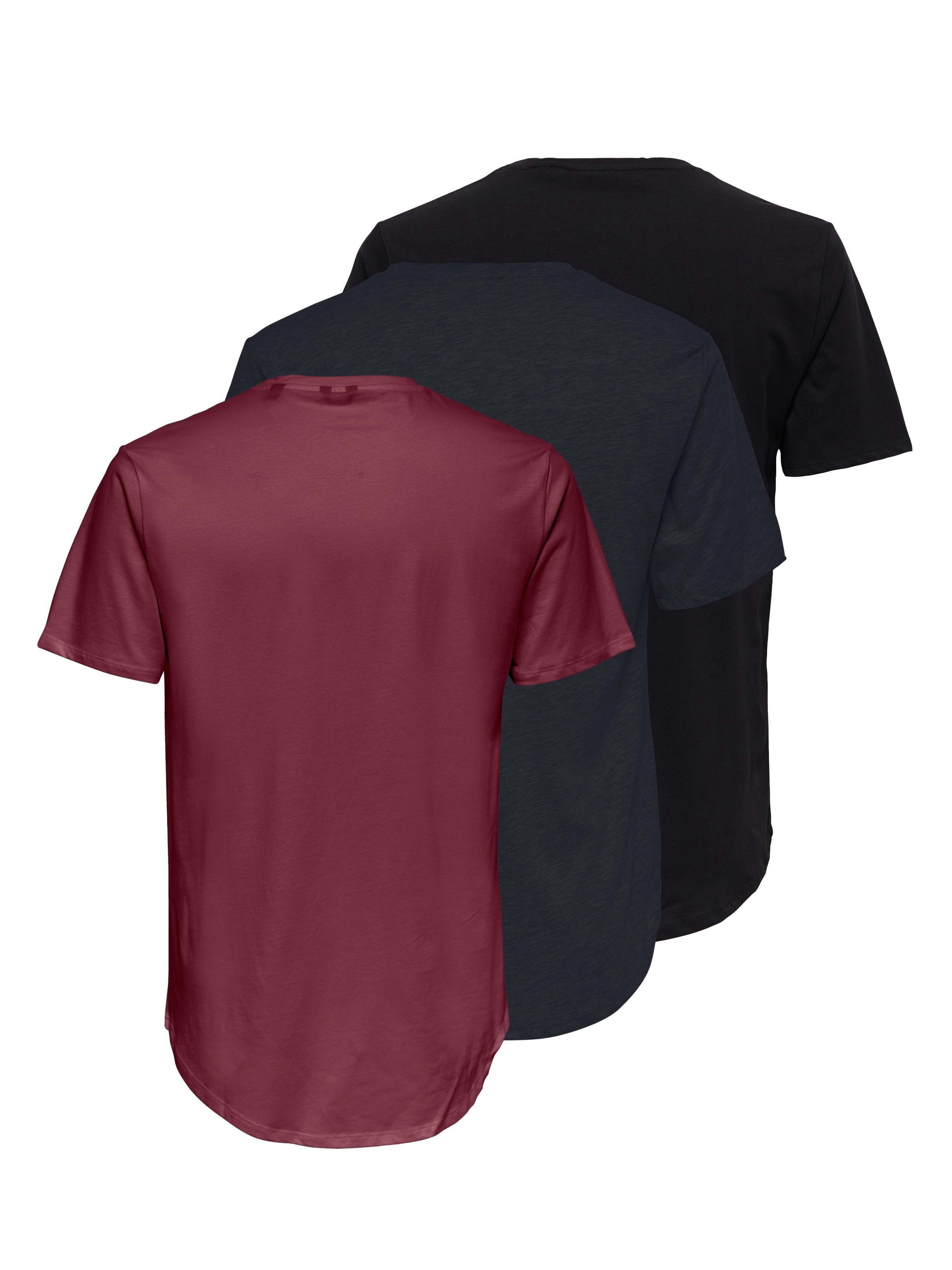 ONLY & SONS Rundhalsshirt "ONSMATT LONGY SS TEE 3-PACK" Packung, 3 Baumwoll günstig online kaufen