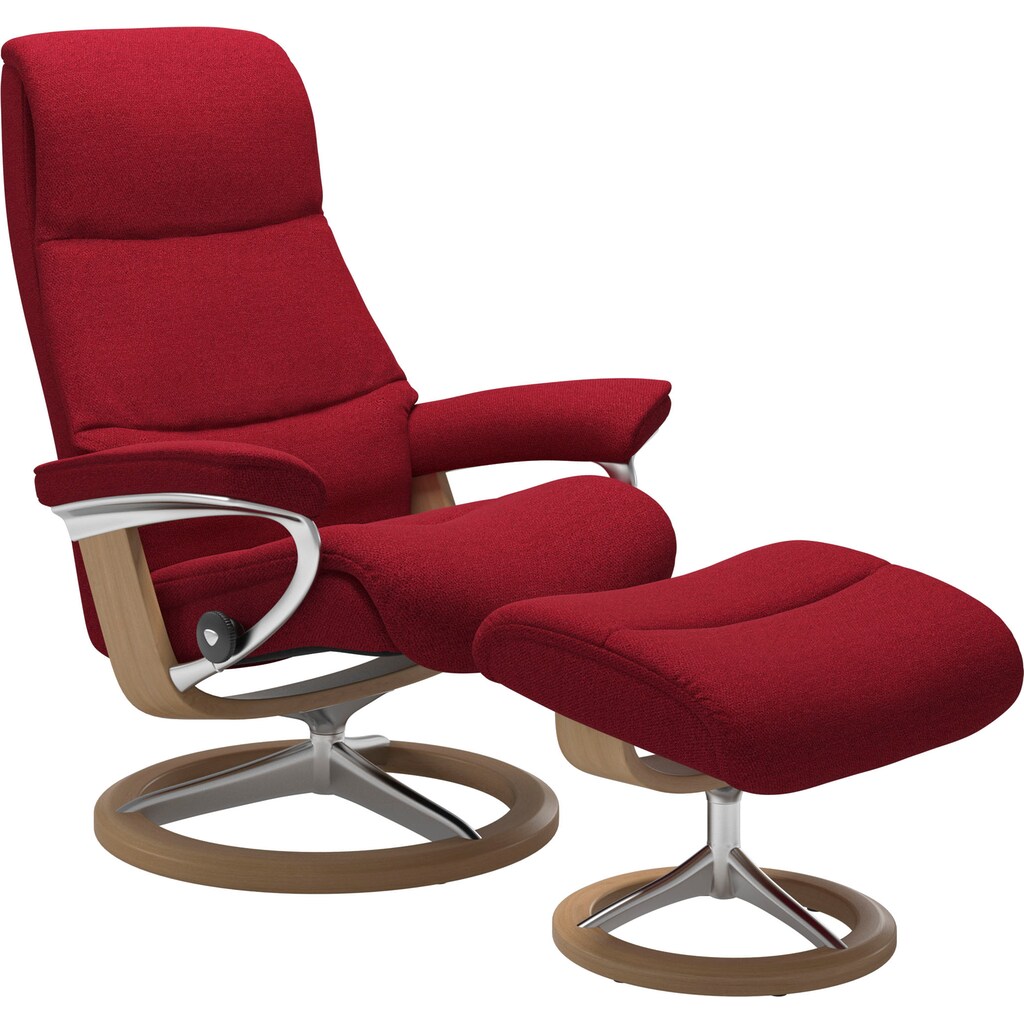 Stressless® Relaxsessel »View«, (Set, Relaxsessel mit Hocker), mit Signature Base, Größe M,Gestell Eiche