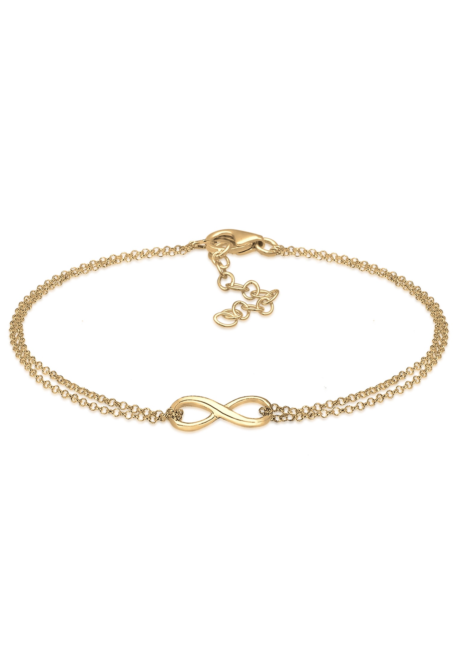 ELLI Damen Armkette "Armband Infinity Liebe Unendlichkeit Layer 925 Serling Silber", 190, Silber 925 (Sterlingsilber), gold, Silber 925