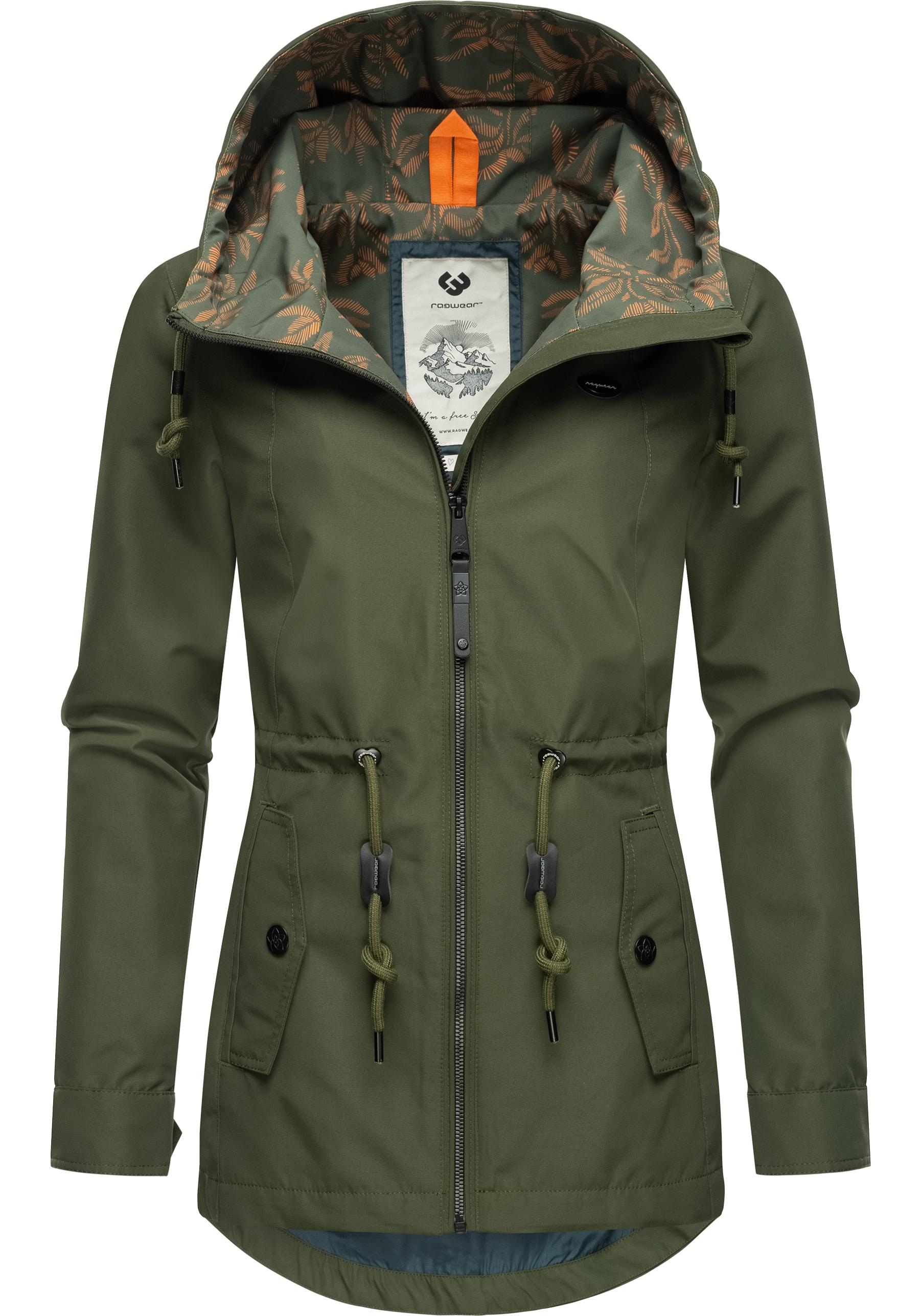 Ragwear Outdoorjacke "Monadis", mit Kapuze, Leichte Damen Übergangsjacke mit wasserdichtem Obermaterial