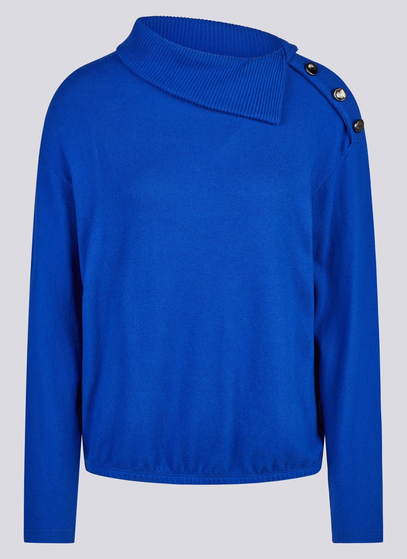 Rabe Strickpullover Winterpullover mit dekorativem Klappkragen und Zierknöpfen