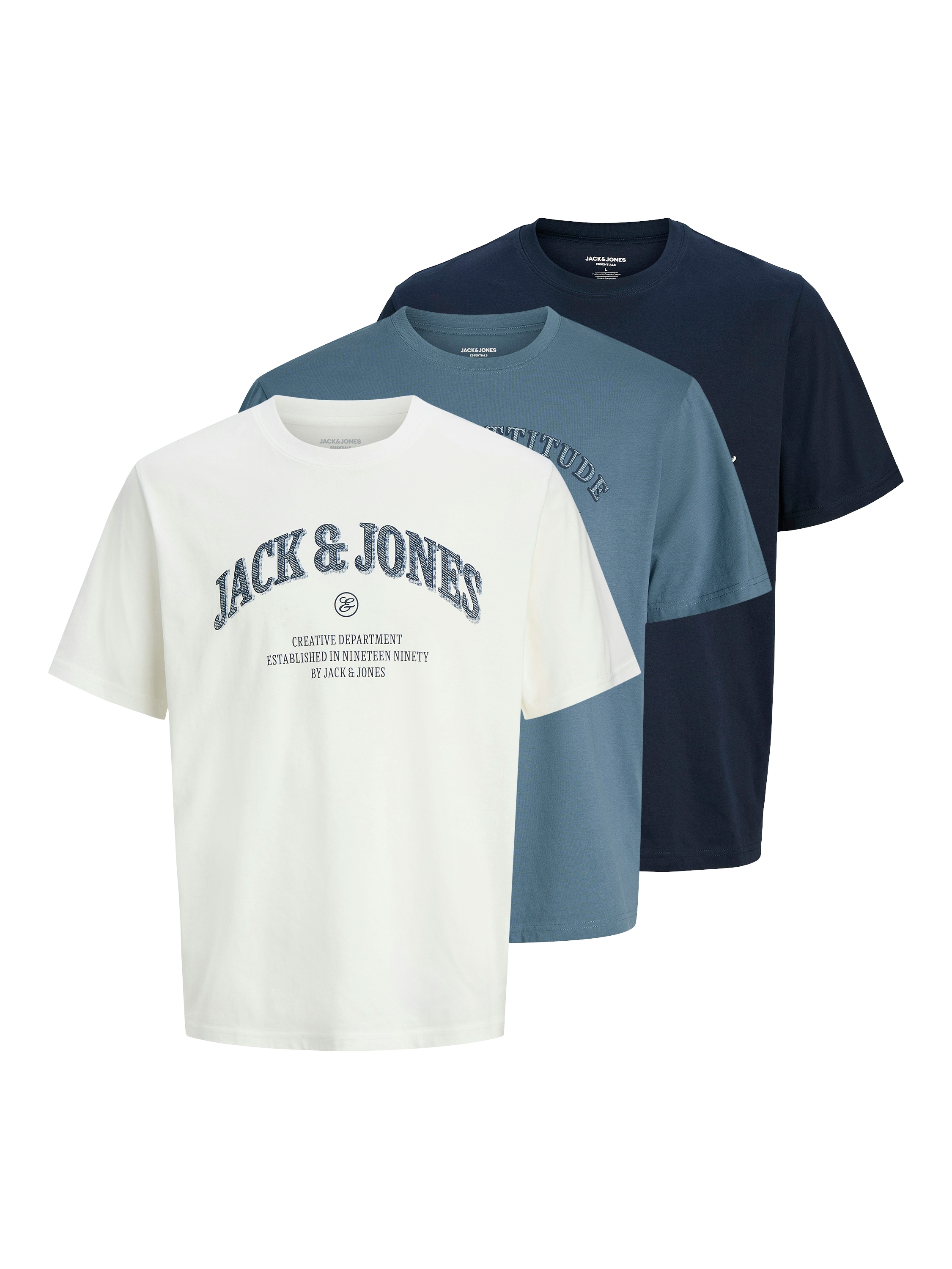 Jack & Jones T-Shirt "JJEDENVER GRAPHIC TEE SS O-NECK 3PK MP" Packung, 3 tlg.