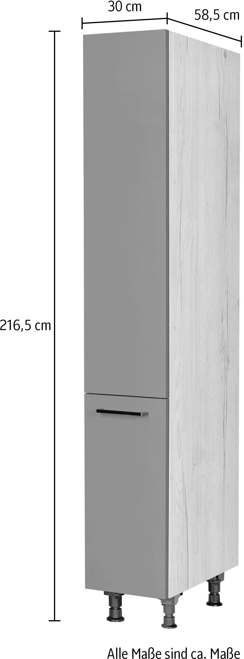 nobilia® Apothekerschrank »"Easytouch", mit 5 Einhängekörben, Breite 30 cm, Höhe 216,6 cm,«, vormontiert, Ein- und Auszugsdämpfung SoftStoppPro
