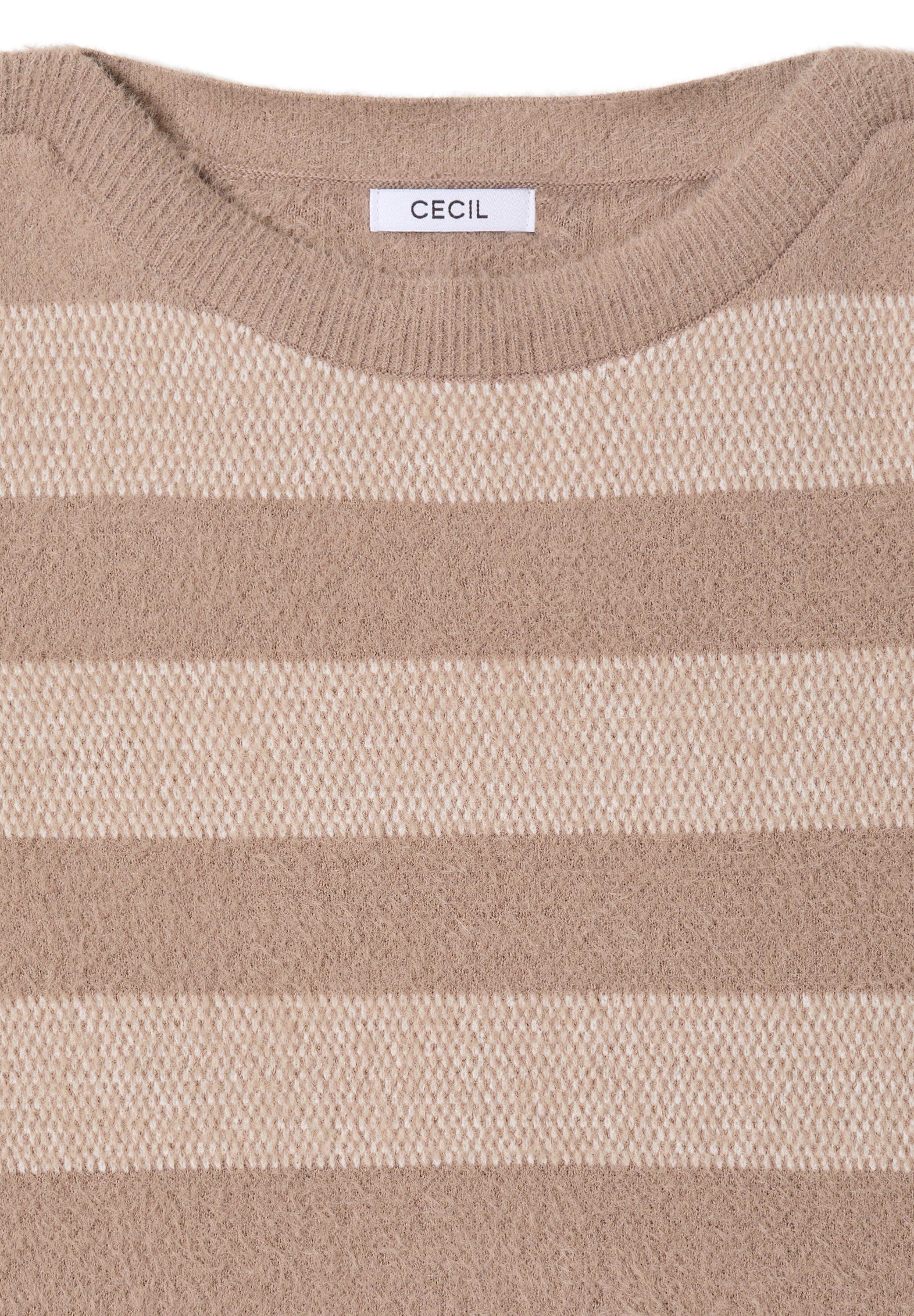 Cecil Rundhalspullover mit Streifenmuster