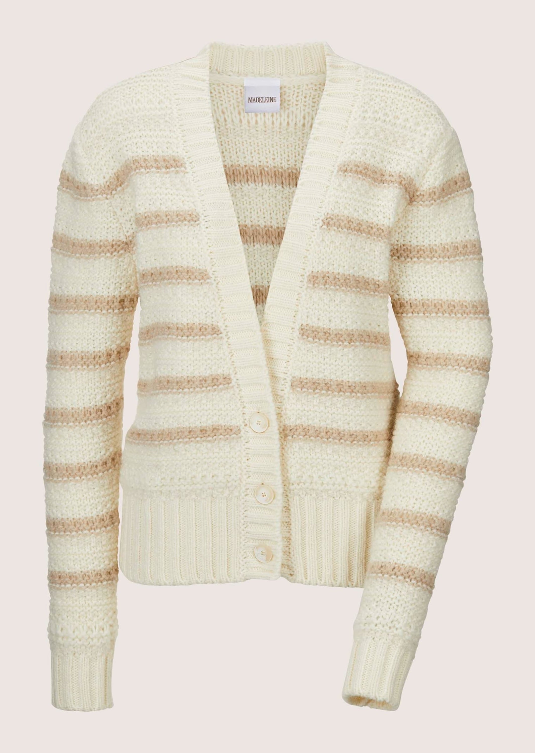 MADELEINE Strickjacke "Strickjacke Modische Kurzjacke mit Streifen"