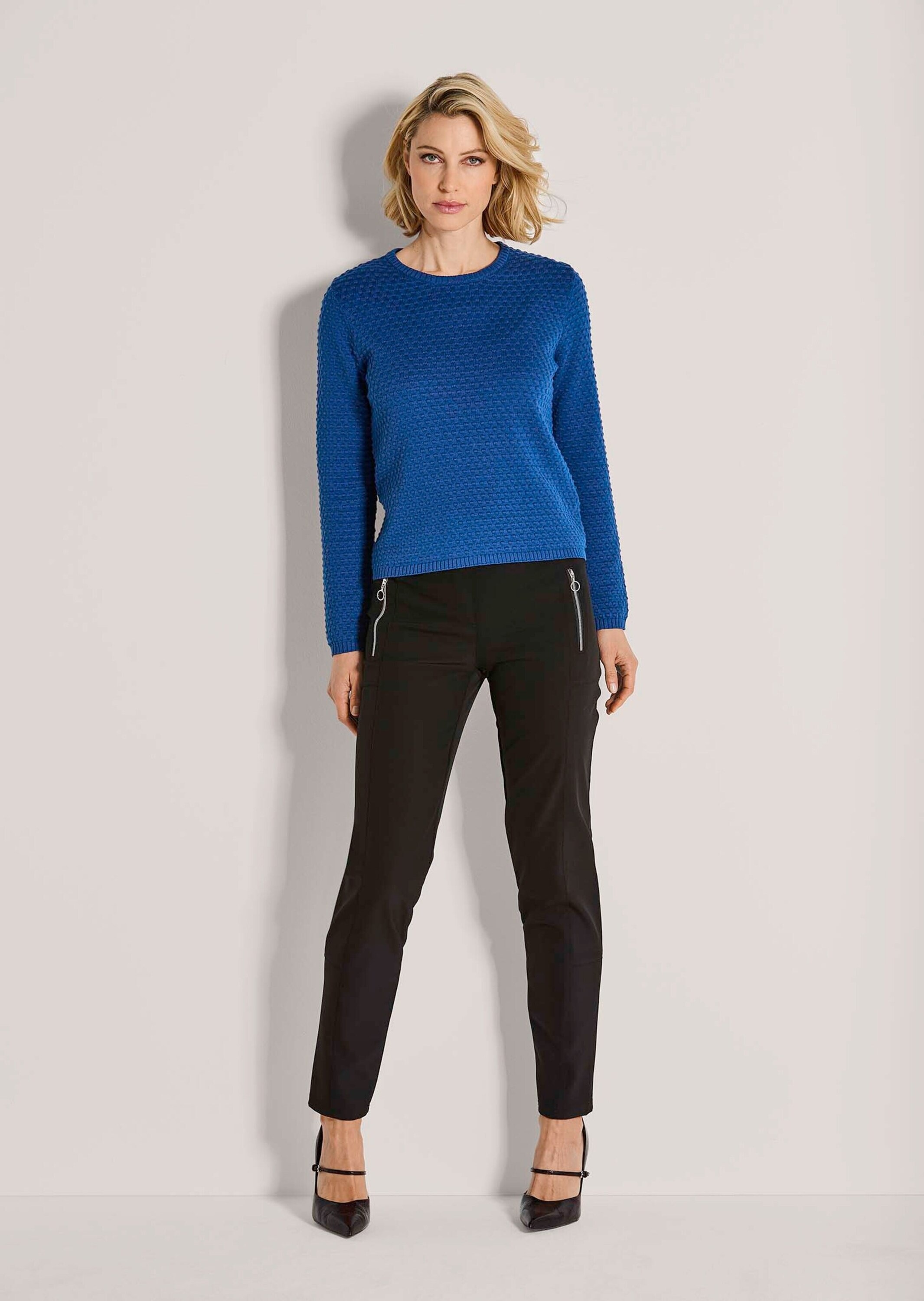 MADELEINE Longpullover "Strickpullover Eleganter Baumwollpullover mit Noppe günstig online kaufen