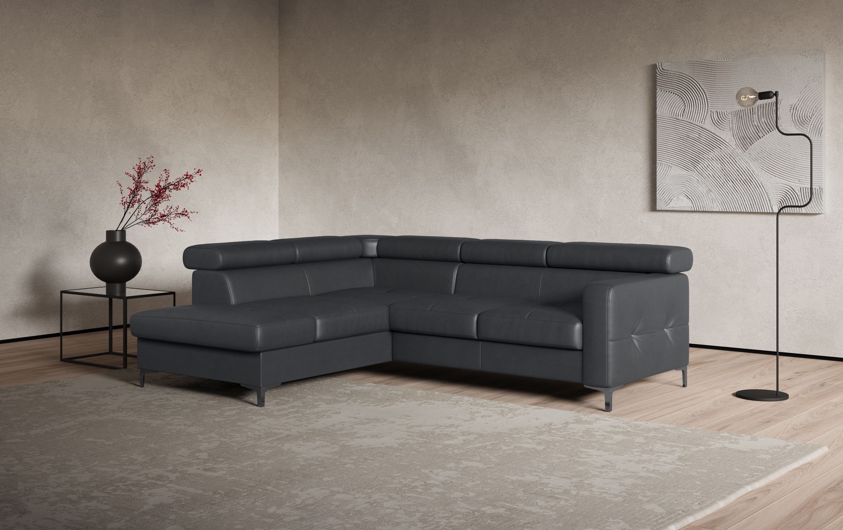 COTTA Ecksofa "Sammy L-Form" mit Kopfteilverstellung, wahlweise mit Schlaffunktion & Bettkasten
