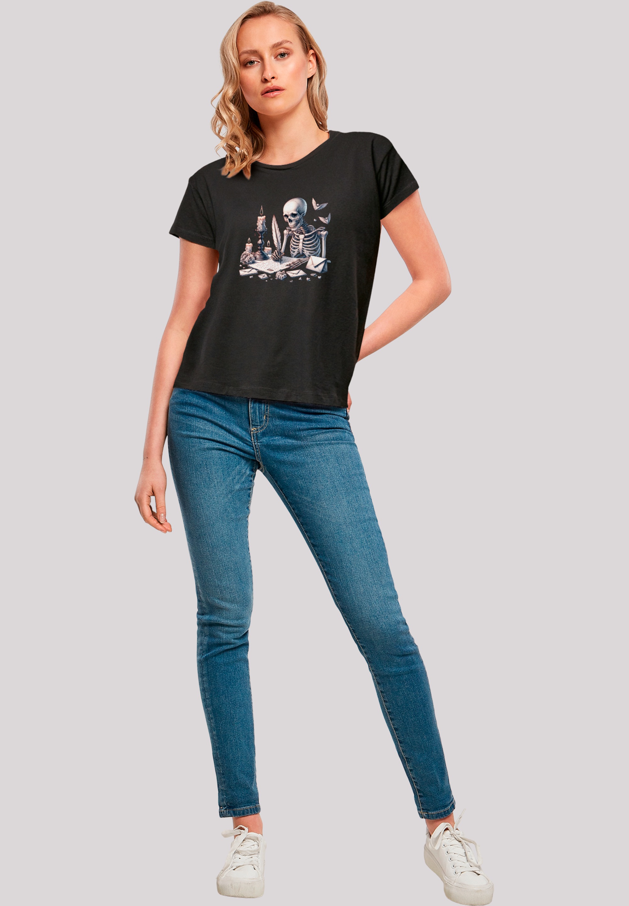 F4NT4STIC T-Shirt »Skelett Liebesbrief Valentinstag«, Premium Qualität
