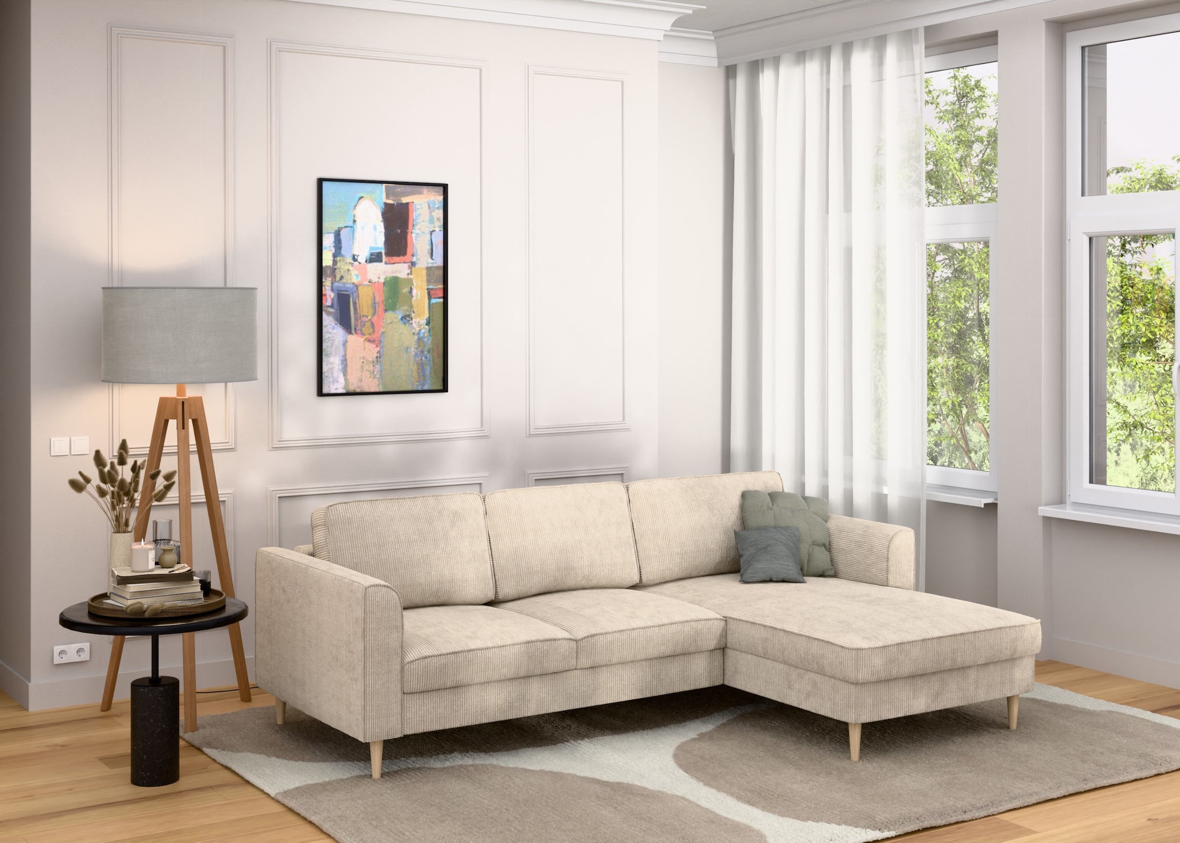 Home affaire Ecksofa "Booster, whlw. mit Schlaffunktion & Bettkasten, Fuß B günstig online kaufen