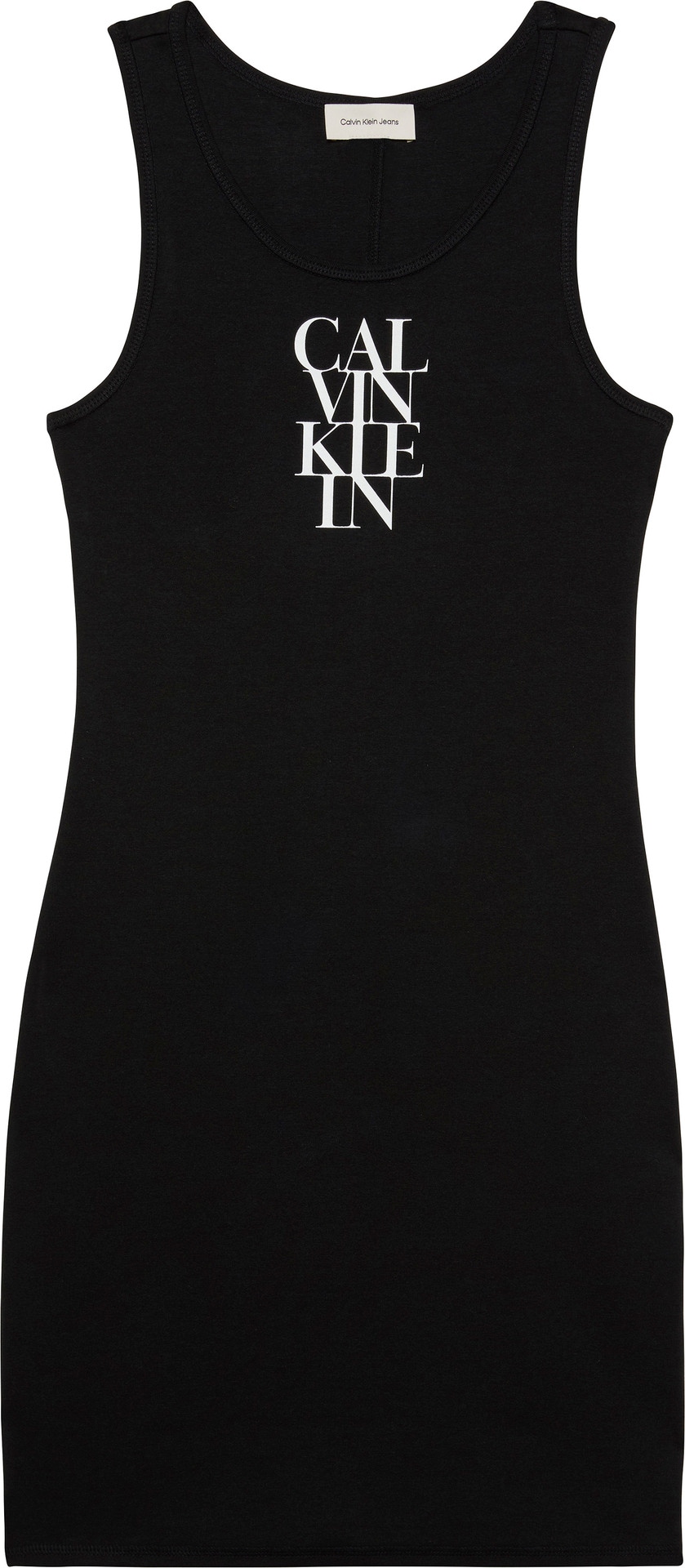 Calvin Klein Jeans Jerseykleid »SL COTTON 1X1 RIB TANK DRESS«, Mit tiefem Rundhalsausschnitt
