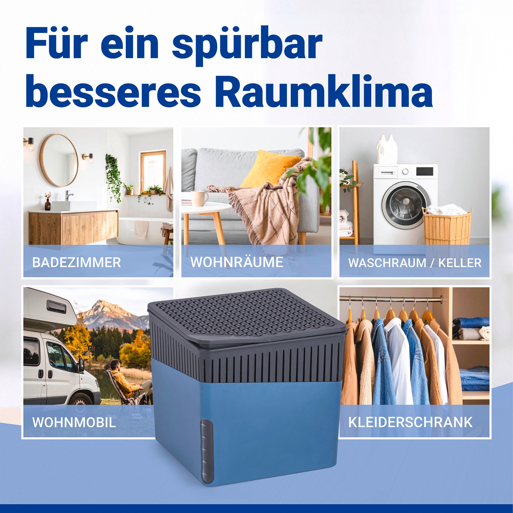 WENKO Luftentfeuchter »Cube« für 80 m³ Räume 2 x 1000g