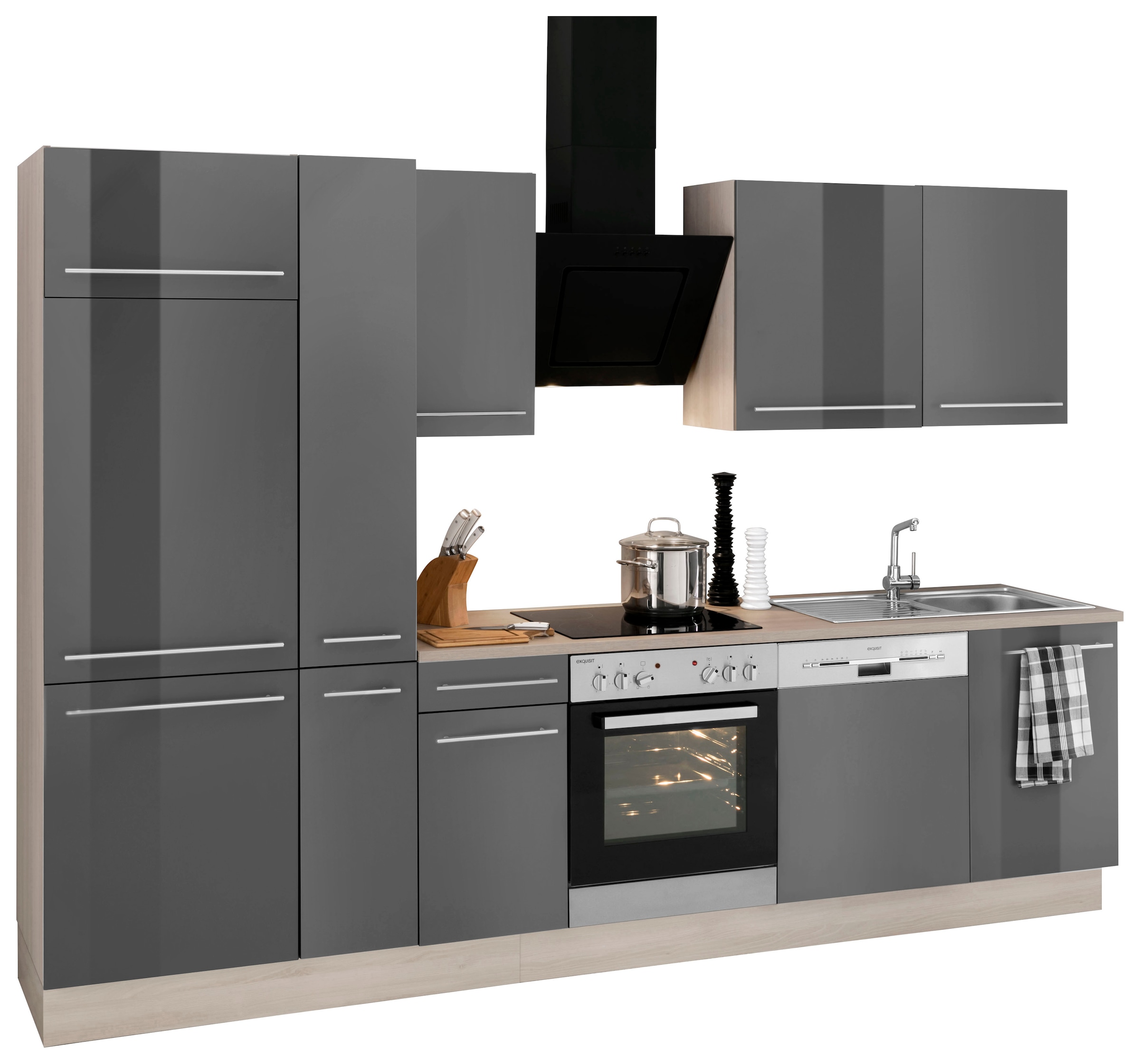 OPTIFIT Küchenzeile »Bern«, Breite Füße wahlweise | E-Geräten, mit BAUR cm, höhenverstellbare 300