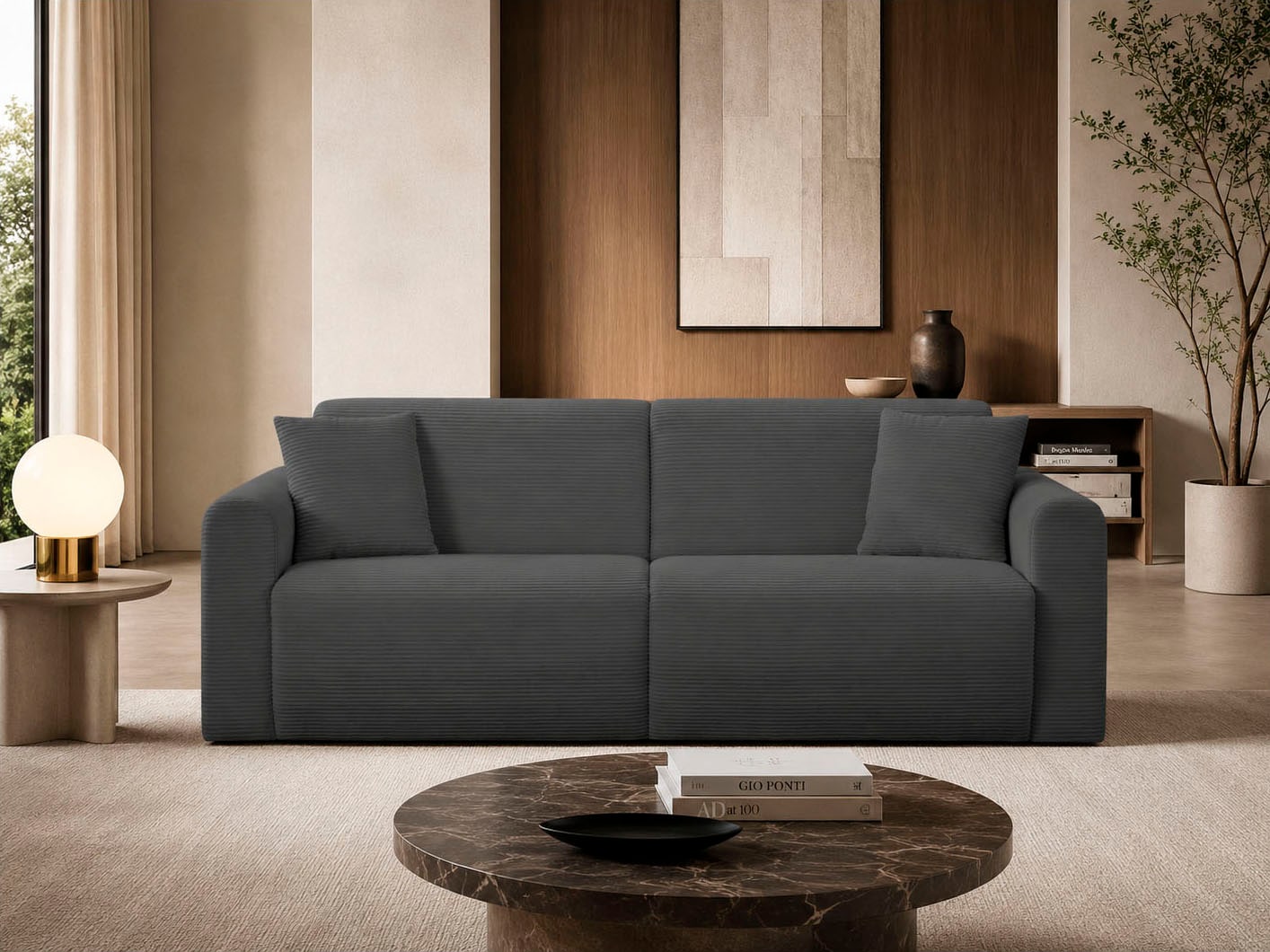 OTTO home 3-Sitzer »JONAA Schlafsofa 225 cm« Liegefläche 105/187 cm, softer Cord-Bezug