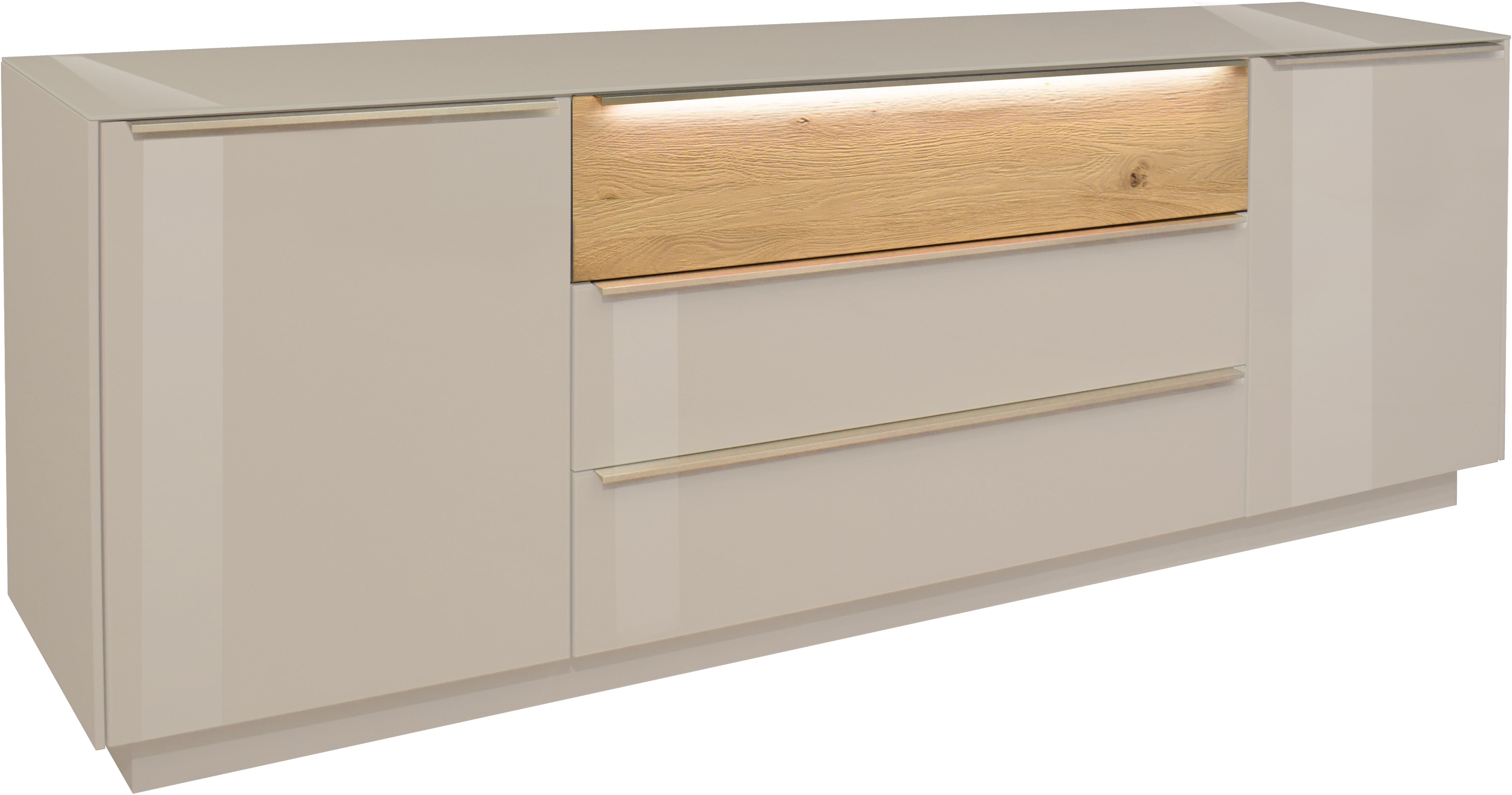 Mäusbacher Lowboard "Nova" Packung, Lowboard, BHT 214/71/42 cm, inkl. Griffbeleuchtung, Türdämpfung