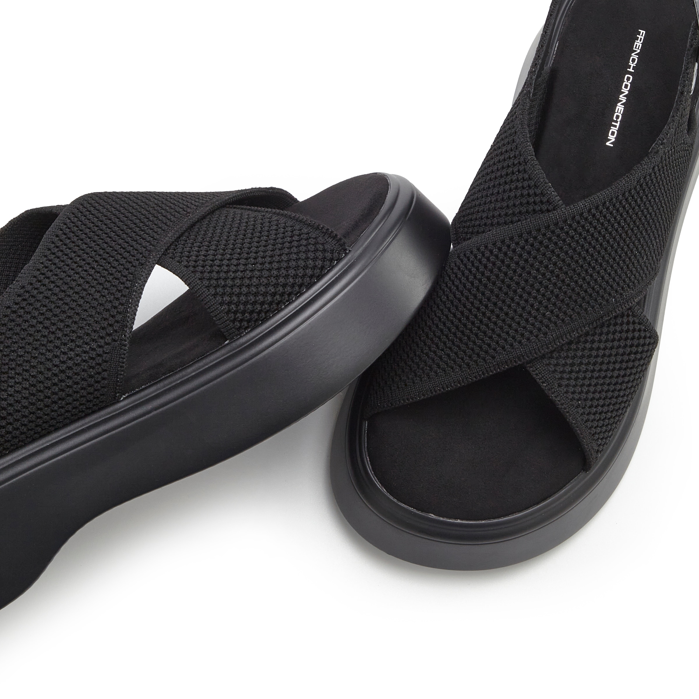 French Connection Sandalette »Sandale, Pantolette,«  Mule, Sandale, offener Schuh mit Plateauabsatz VEGAN