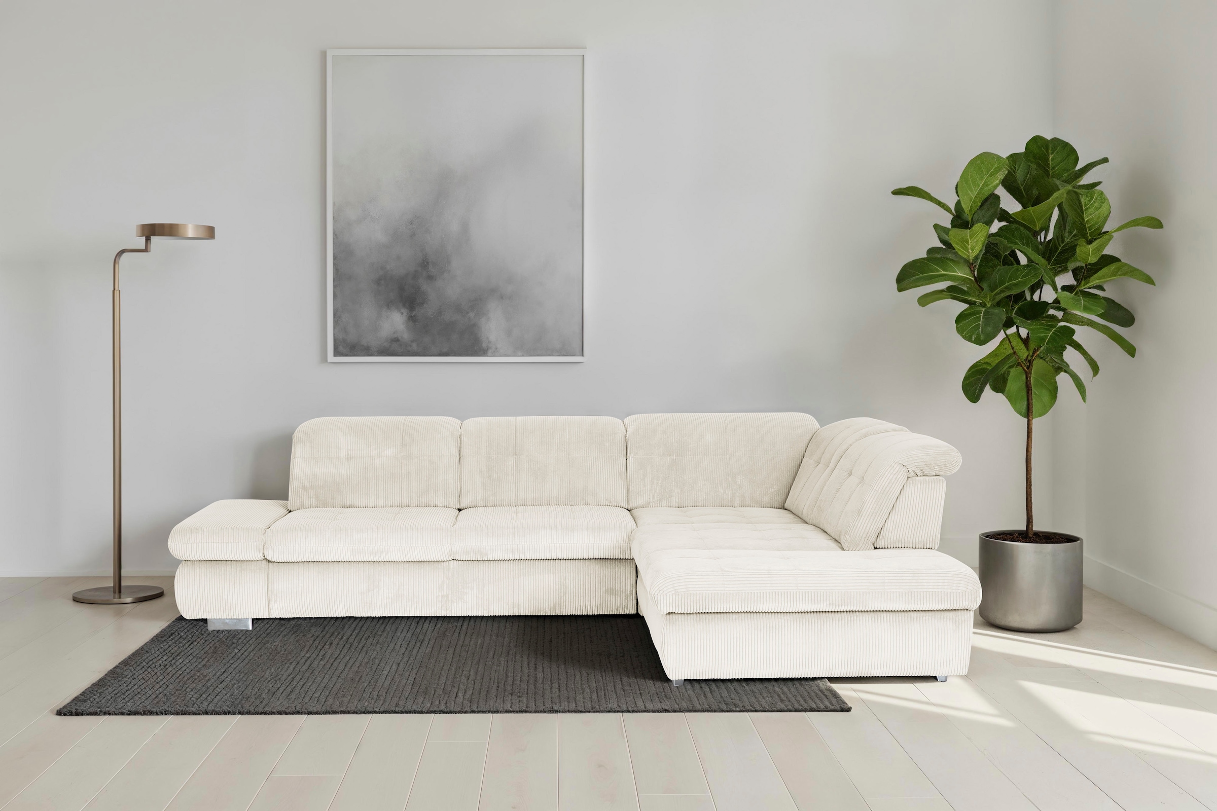 Die PlanBar Ecksofa "MP-IN17004 L-Form, Breite 323 cm, mit Federkern-Polsterung" inkl. Sitztiefenverstellung, wahlweise weitere Funktionen