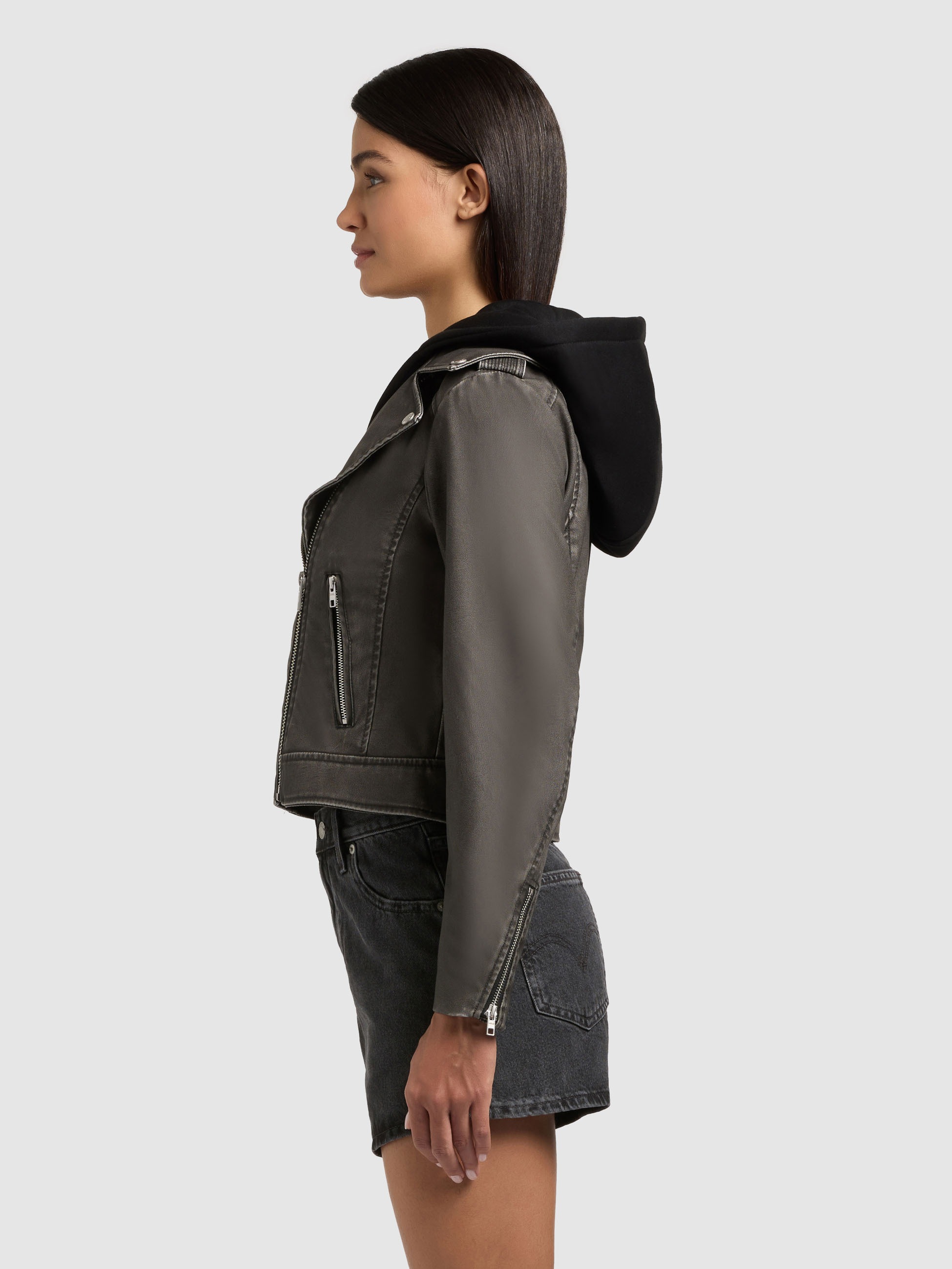 khujo Lederimitatjacke »YAEL 2IN1« mit Kapuze