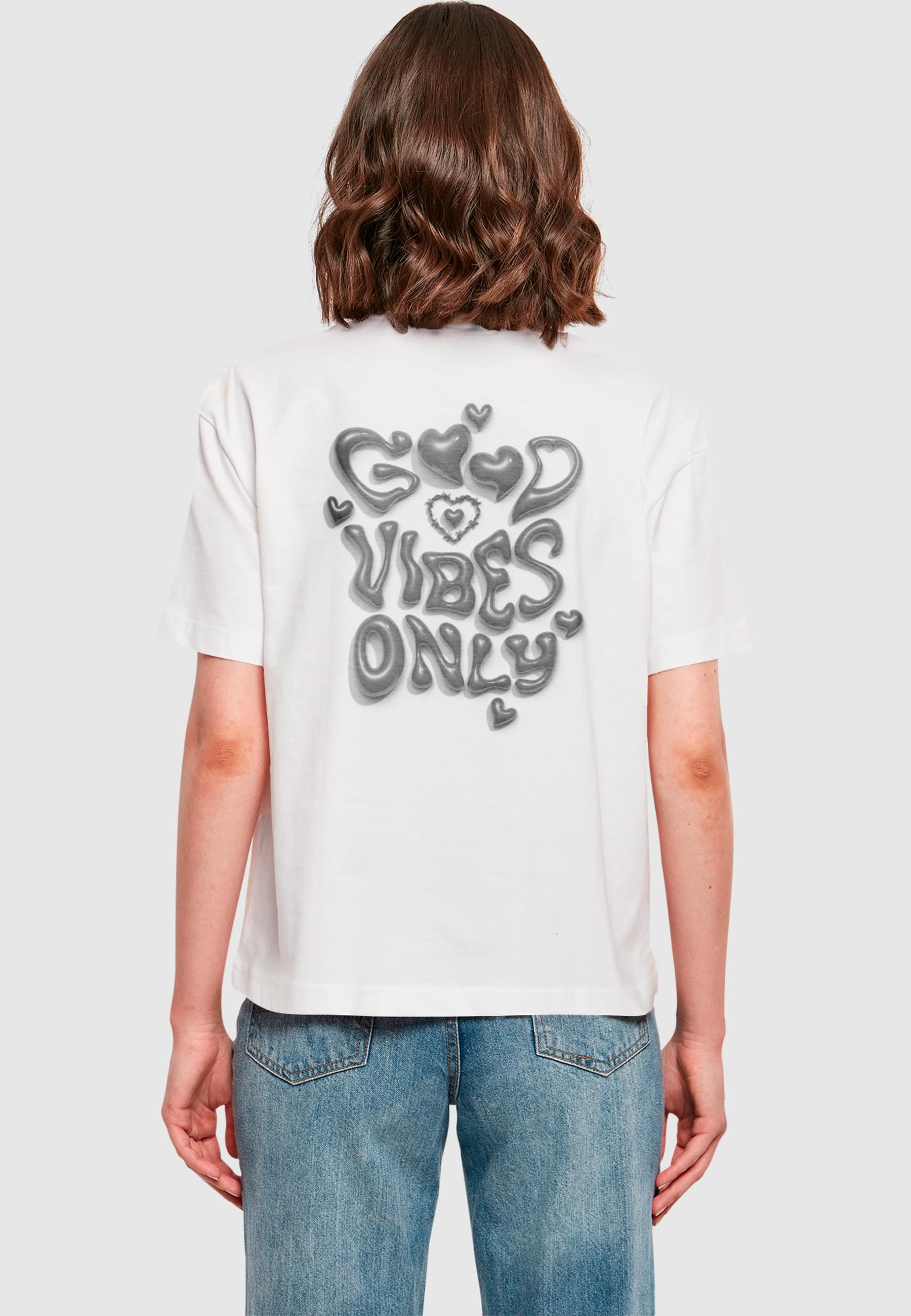 Miss Tee T-Shirt »Miss Tee Damen Good Vibes Only Heart Tee«, (1 tlg.)
