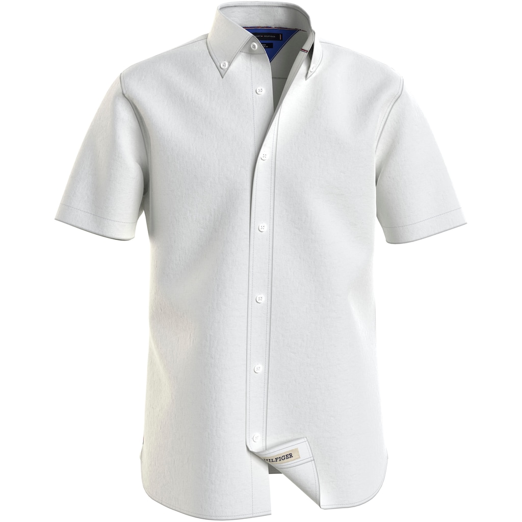 Tommy Hilfiger Kurzarmhemd »PIGMENT DYED LINEN RF SHIRT«, mit feiner Struktur