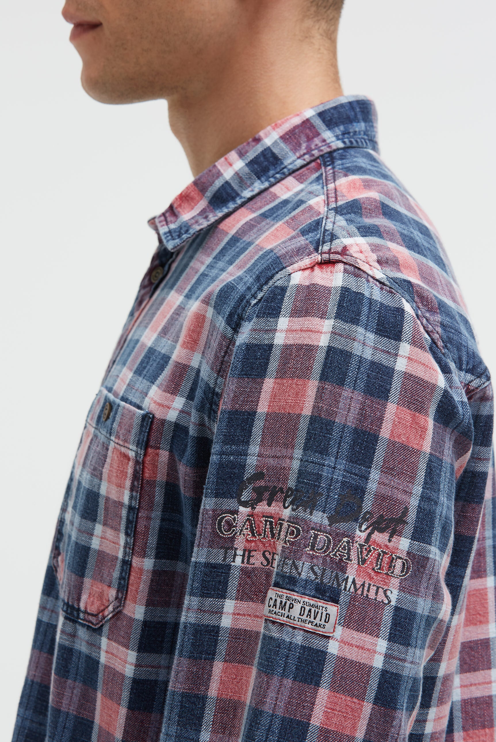 CAMP DAVID Langarmhemd mit Brusttasche