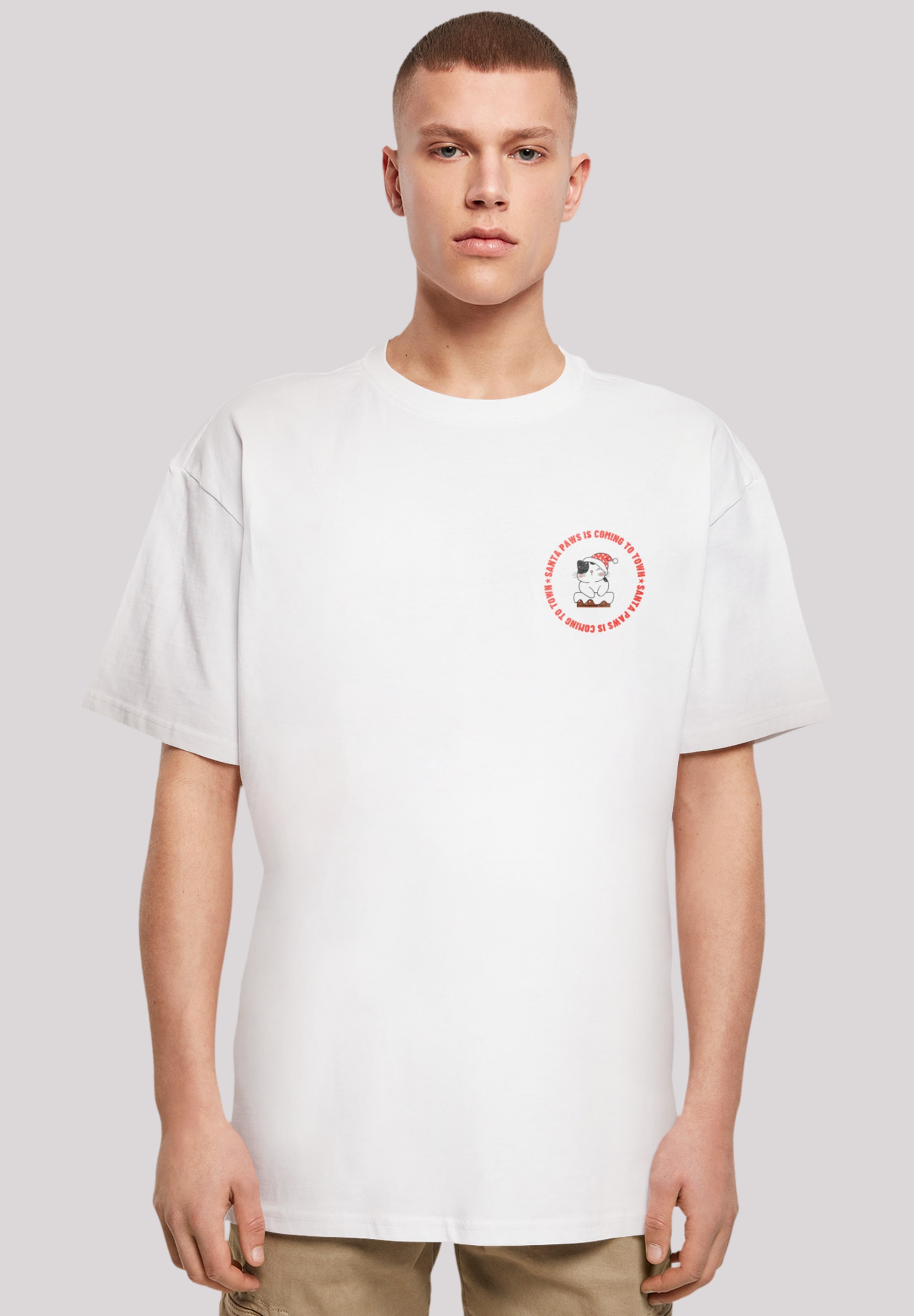 T-Shirt »Sansta Paws Christmas Cat Breast«, Premium Qualität, Rock-Musik, Band