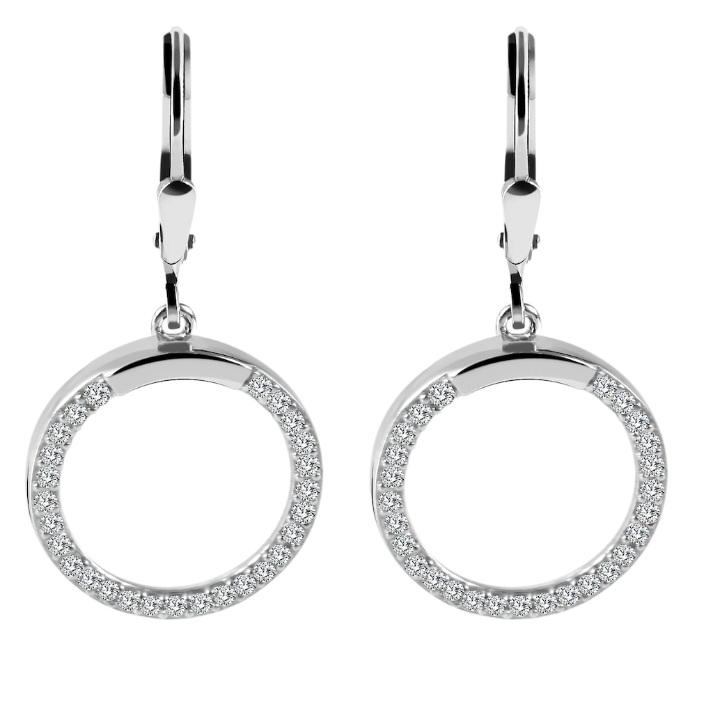 Adelia´s Paar Ohrhänger »Ohrhänger Kreis aus 925 Silber mit Zirkonia 17 cm«