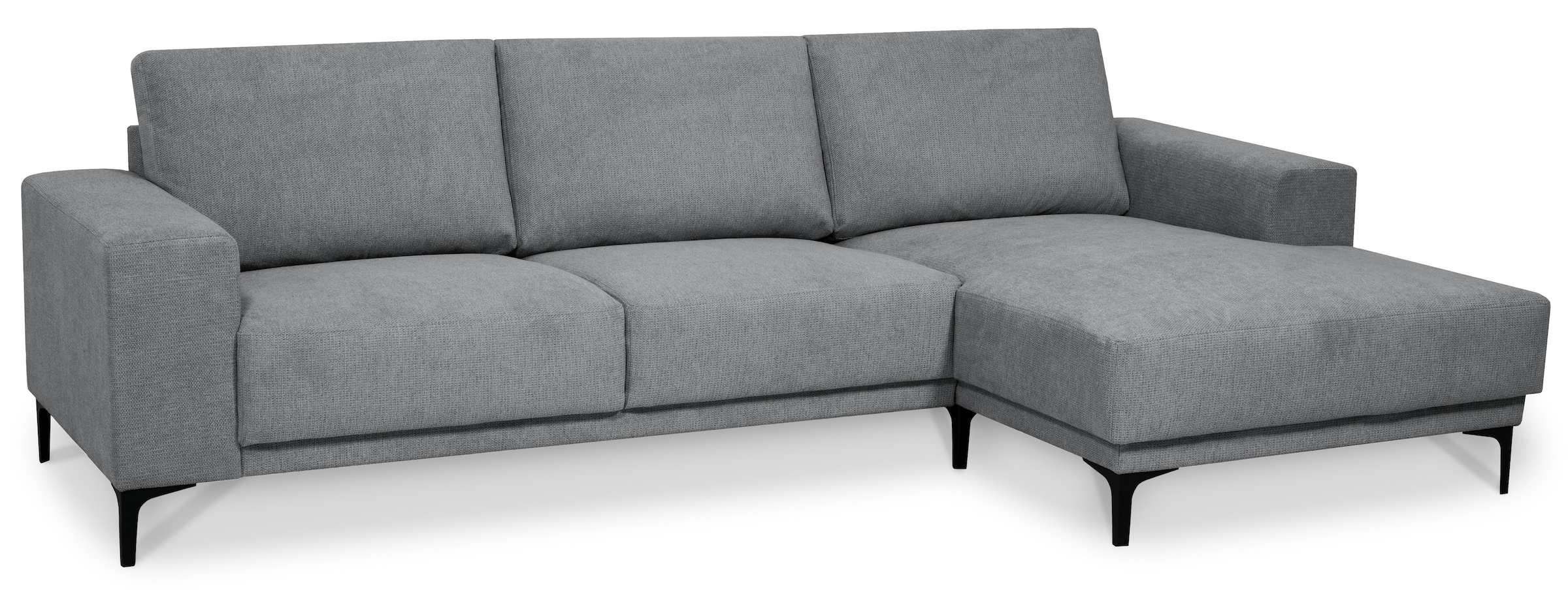 Places of Style Ecksofa »Xander, L-Form,«, Breite 280 cm, Soft-Touch Chenille, schwarze Metallfüße