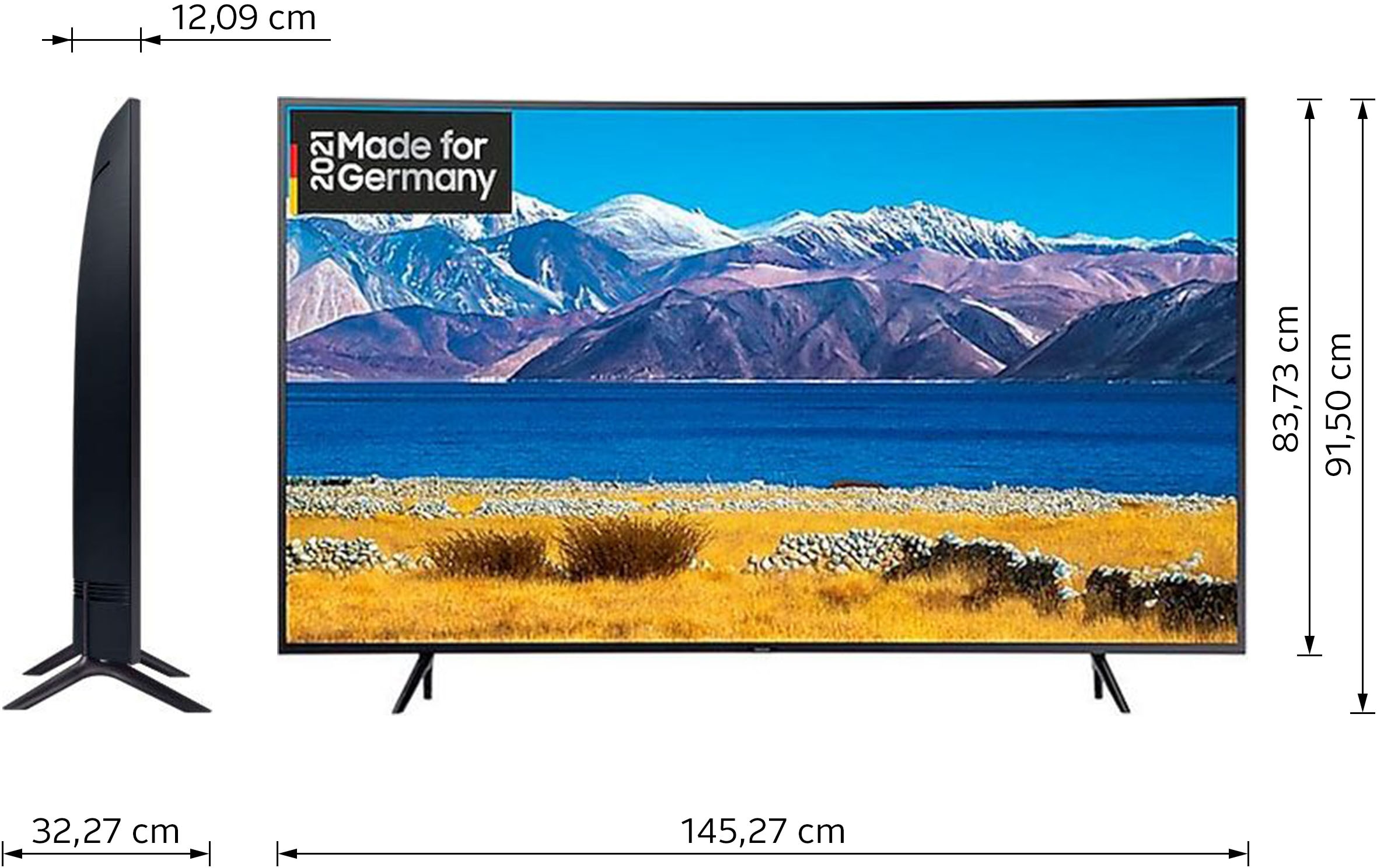 Samsung Curved-LED-Fernseher »GU65TU8379U«, 163 cm/65 Zoll, 4K Ultra HD, Smart-TV, HDR,Crystal Prozessor 4K,Crystal Display,Curved Screen