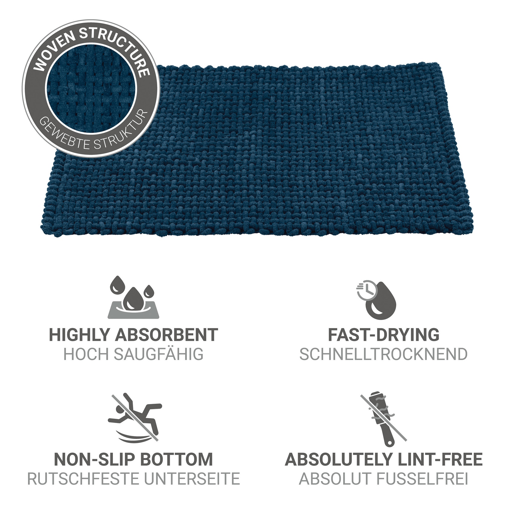 WENKO Badematte »Covelo« Höhe 20 mm rutschhemmend beschichtet
