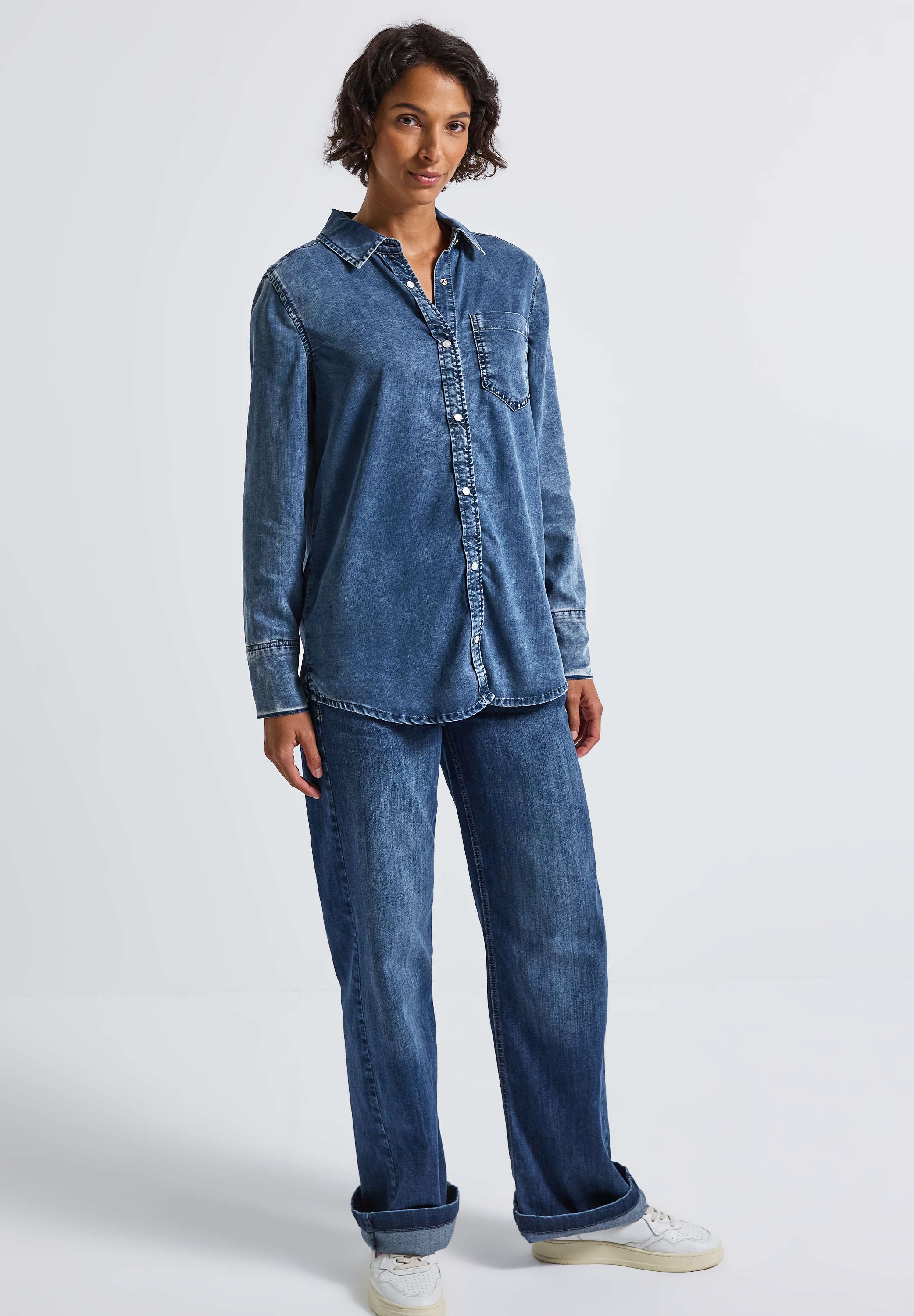 Thumbnail - STREET ONE Jeansbluse mit Brusttasche