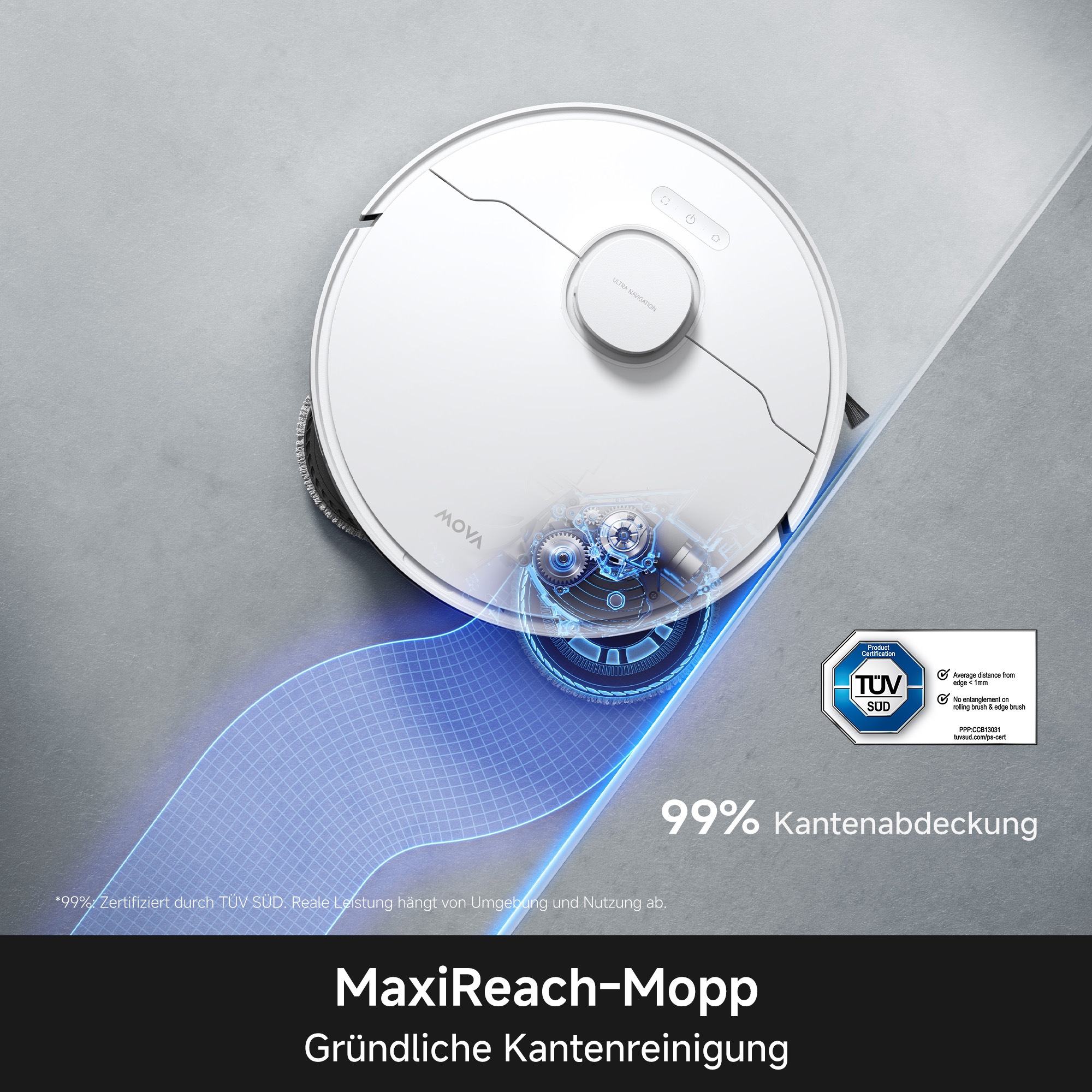 Mova Nass-Trocken-Saugroboter »MOVA E50 Ultra« TurboScrub-Technologie, Auto-Mopptrocknung mit Sprühdüsen