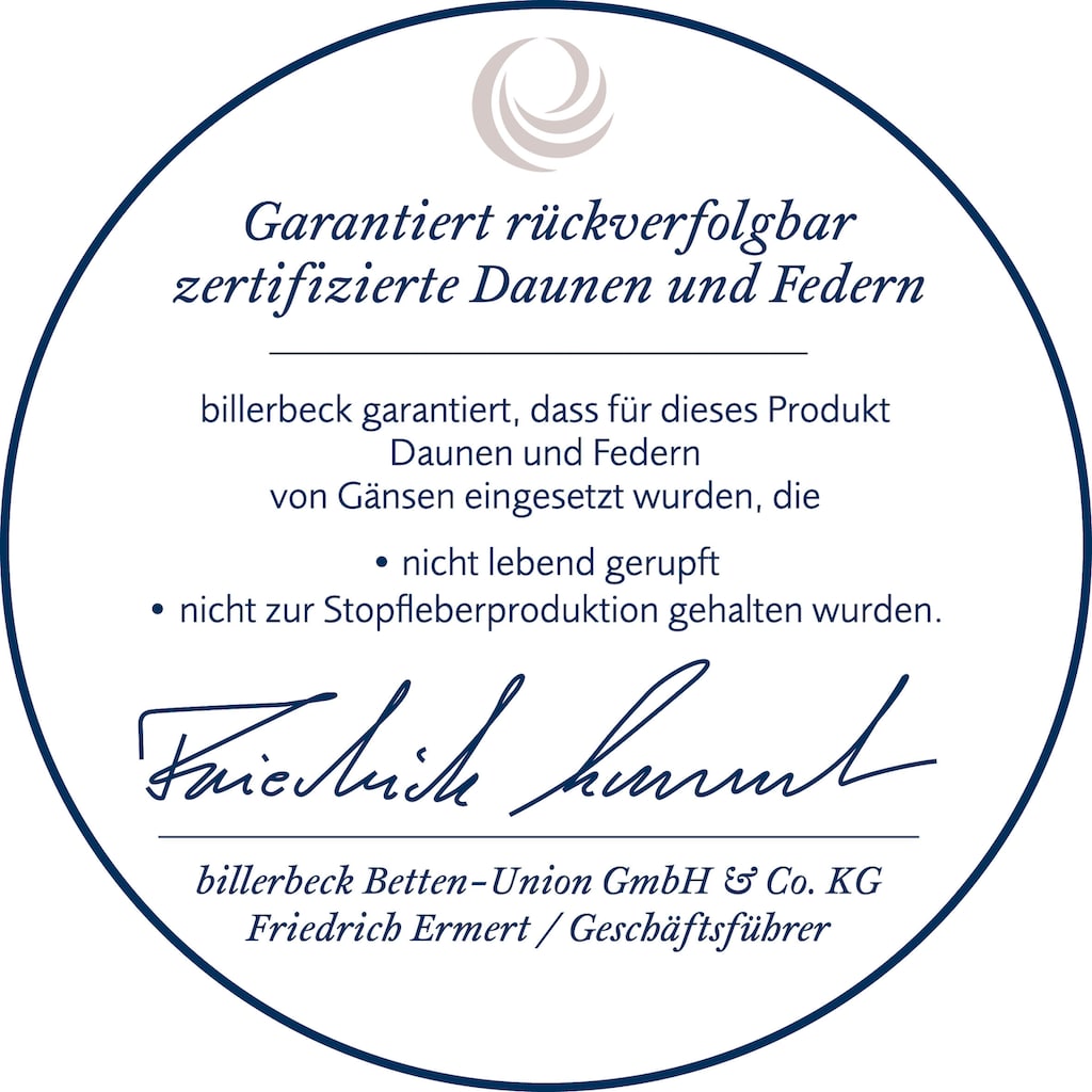 billerbeck Gänsedaunenbettdecke »Geneva 90, Bettdecke für Sommer und Winter, Decke«, extrawarm, Füllung 90% Gänsedaunen, 10% Gänsefeder, Bezug 100% Baumwolle, (1 St.)