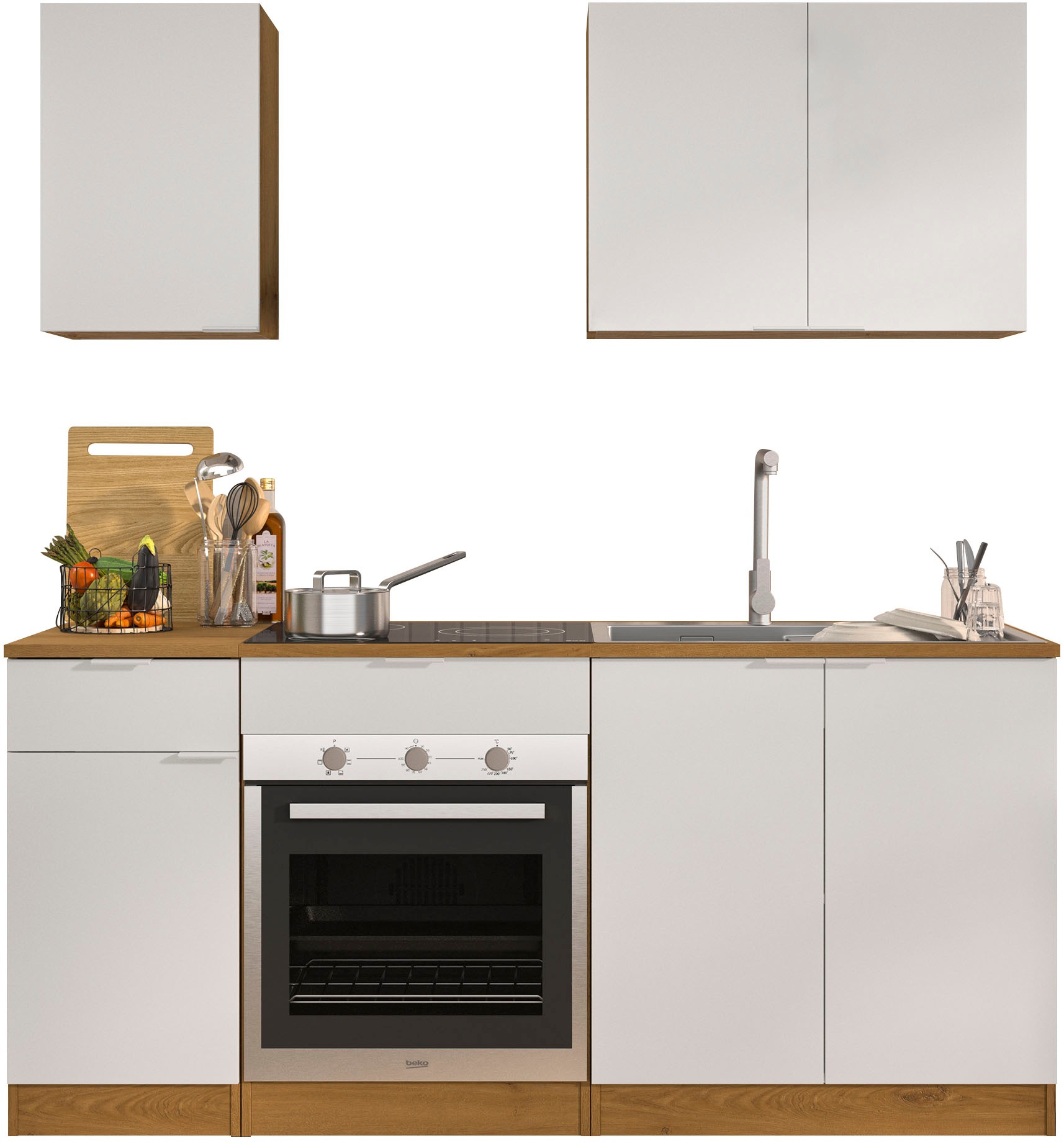 Gami Küchenzeile "180 cm EDEN ohne E-Geräte" mit melaminbeschichteter Oberf günstig online kaufen